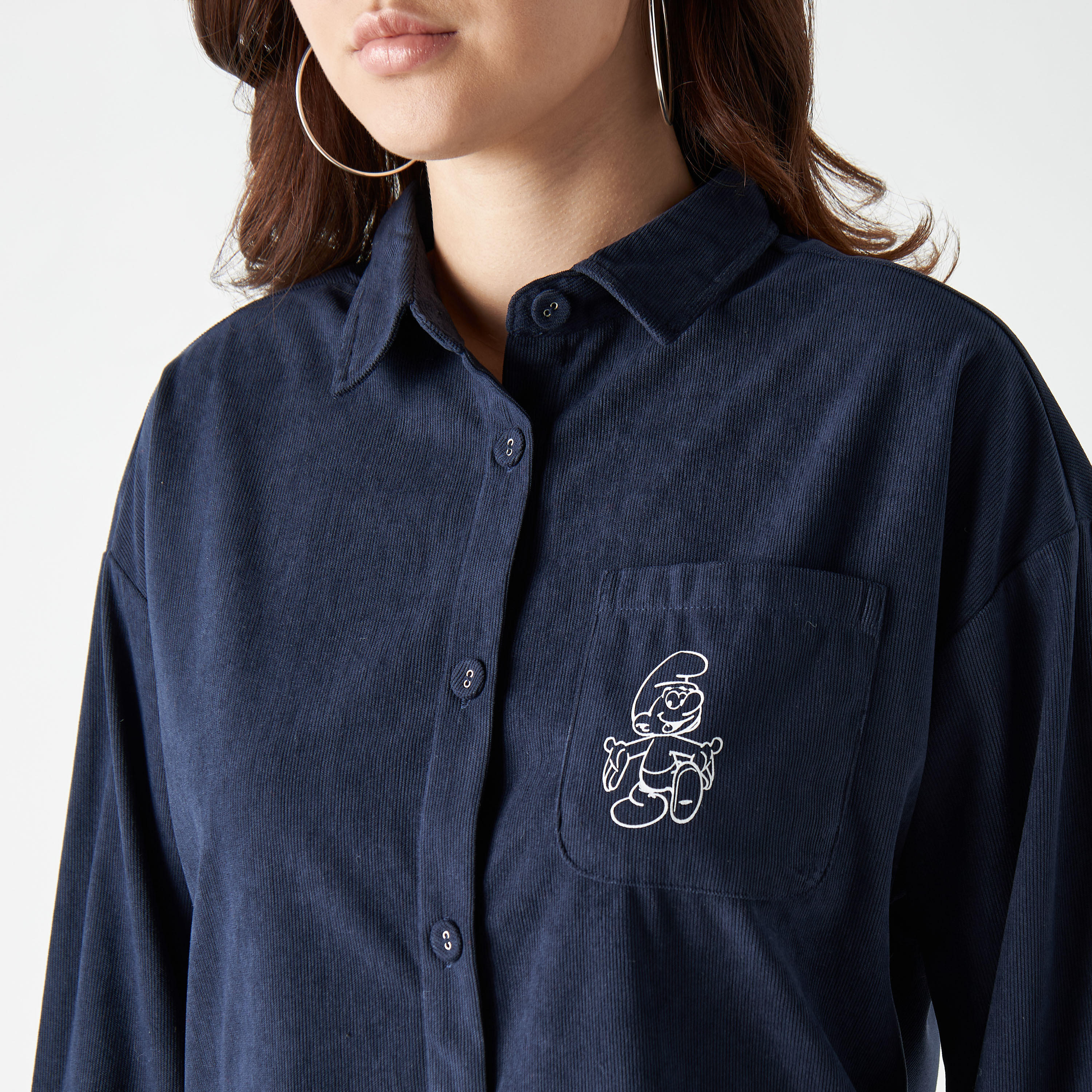 قميص بطبعات وأكمام طويلة وجيب-women-clothing-shirtsandblouses-shirts-image-4