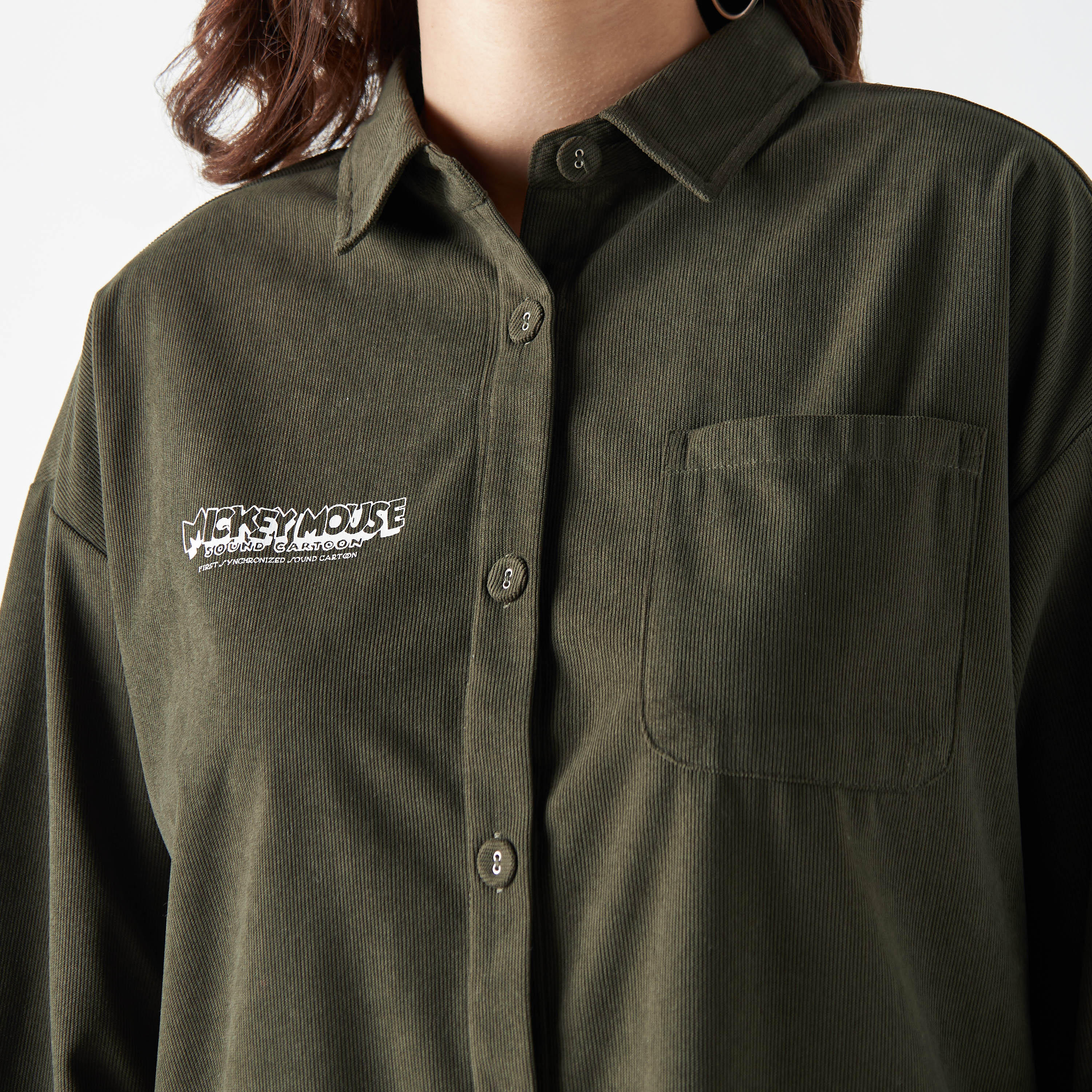 قميص بأكمام قصيرة وجيب وطبعات ميكي ماوس-women-clothing-shirtsandblouses-shirts-image-4