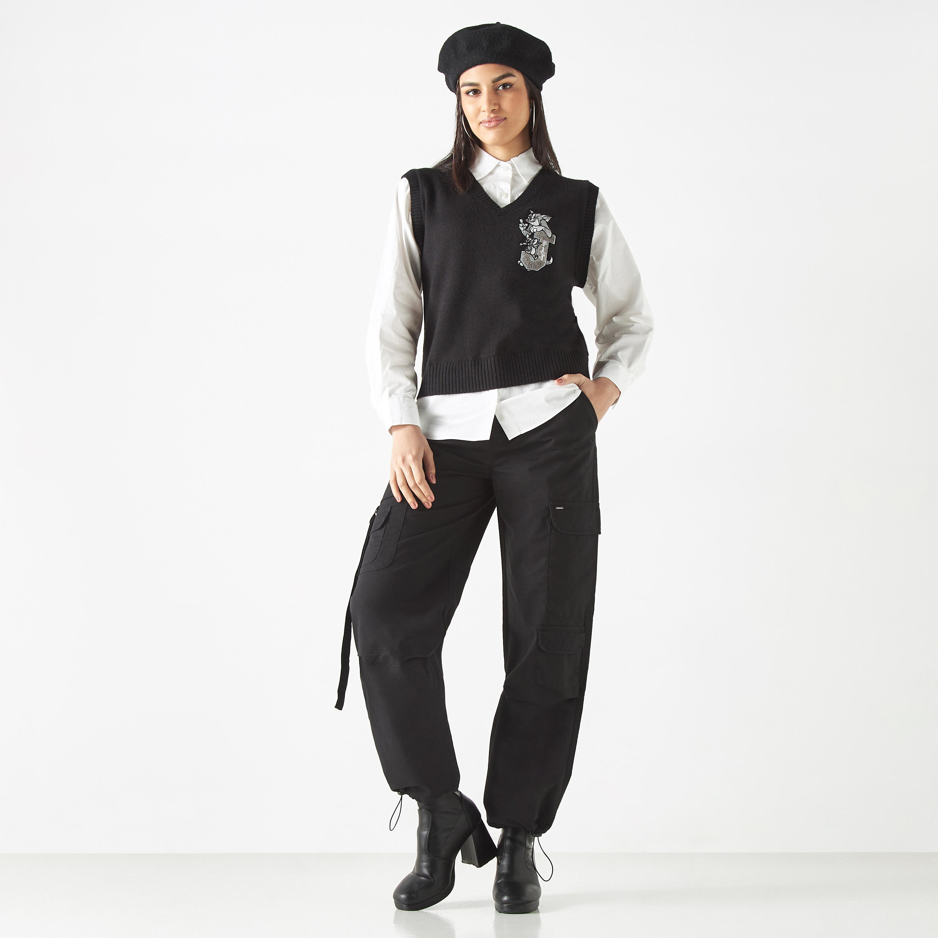 كنزة قميص 2 في 1 بتطريز توم أند جيري-women-clothing-cardigansandjumpers-jumpers-image-2