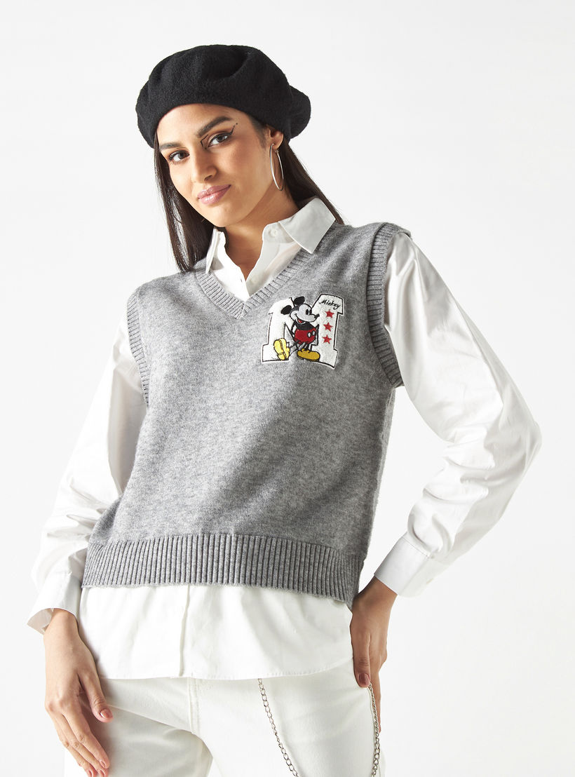 كنزة قميص 2 في 1 بتطريز ميكي ماوس-women-clothing-cardigansandjumpers-jumpers-image-4
