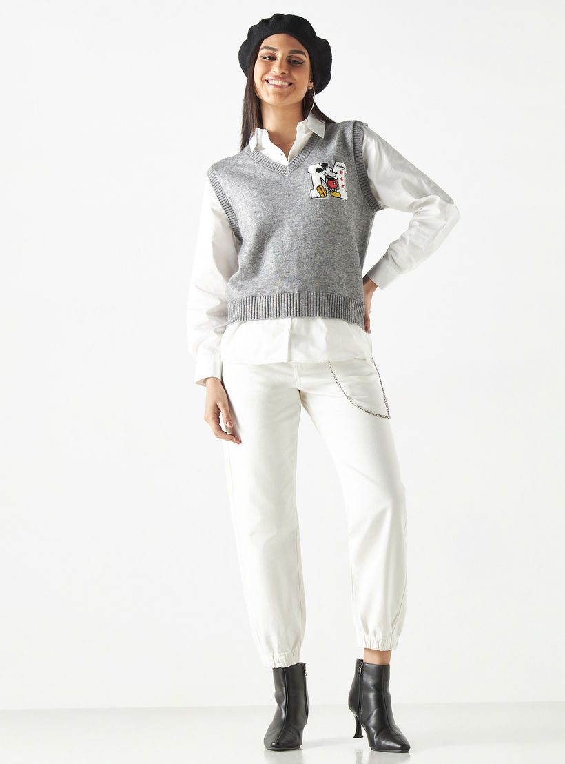 كنزة قميص 2 في 1 بتطريز ميكي ماوس-women-clothing-cardigansandjumpers-jumpers-image-3