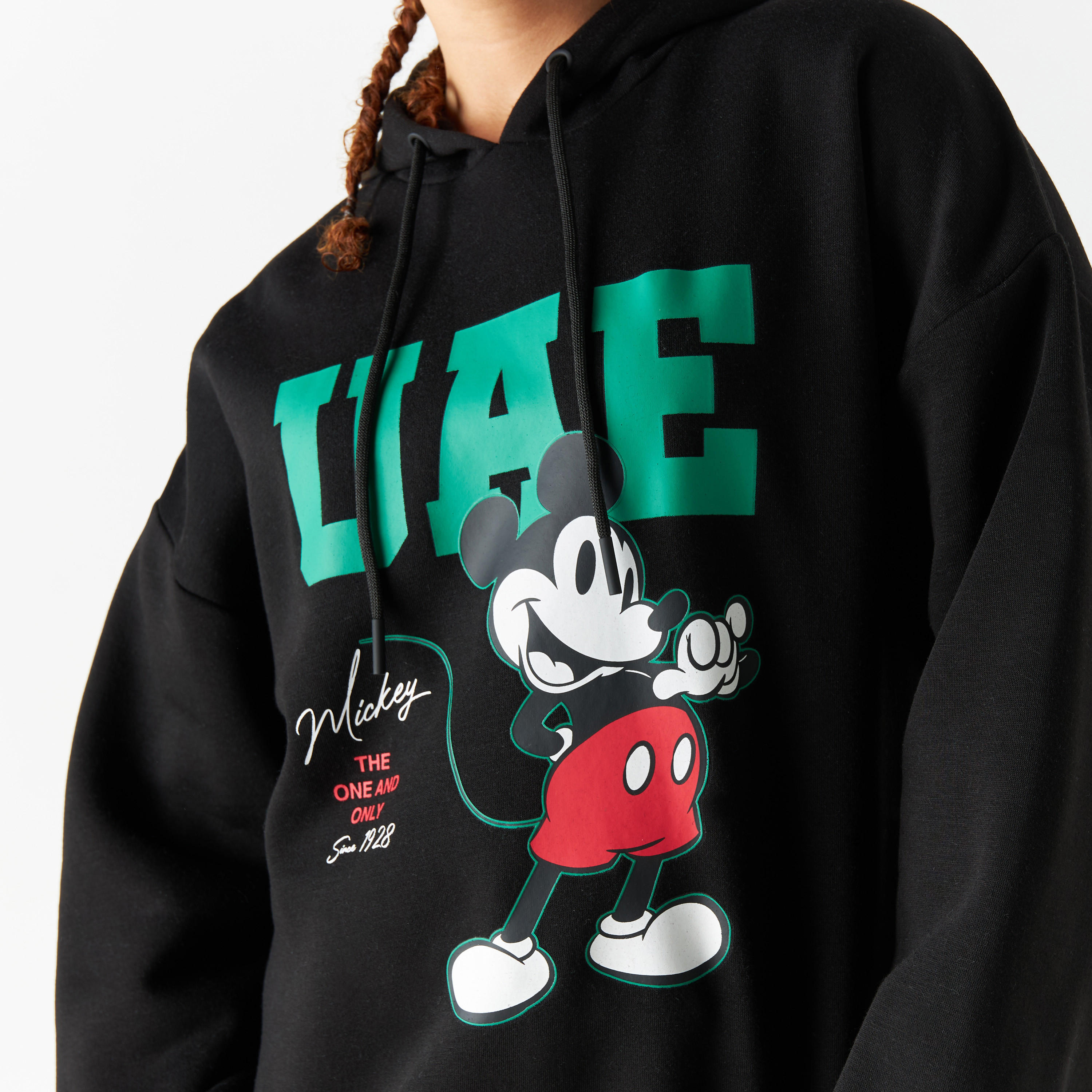 هودي بأكمام بأكتاف منسدلة وطبعات اليوم الوطني للإمارات وميني ماوس-women-winterwear-hoodiesandsweatshirts-hoodies-image-4