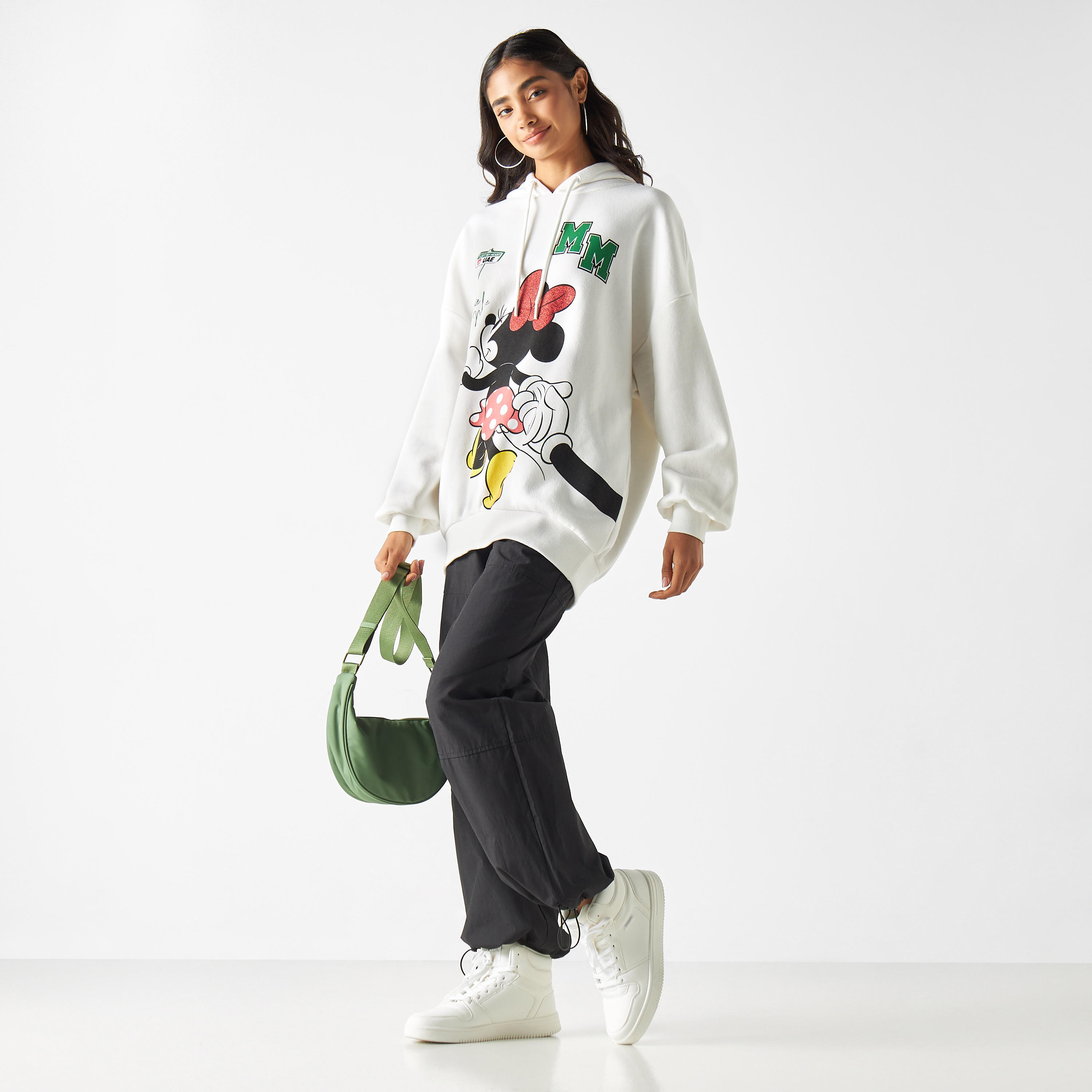 Minnie Mouse UAE National Day Sweatshirt with Hood and Drop Shoulder Sleeves-women-winterwear-hoodiesandsweatshirts-sweatshirts-image-2