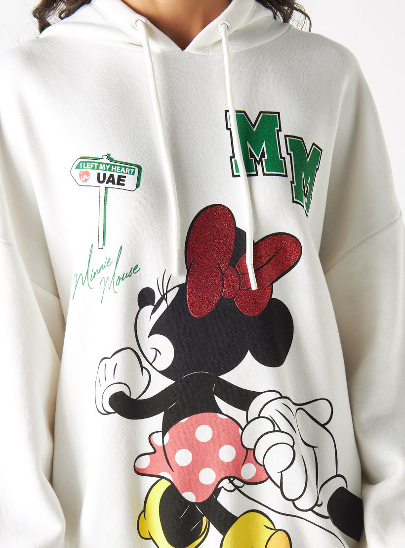 Minnie Mouse UAE National Day Sweatshirt with Hood and Drop Shoulder Sleeves-women-winterwear-hoodiesandsweatshirts-sweatshirts-image-4