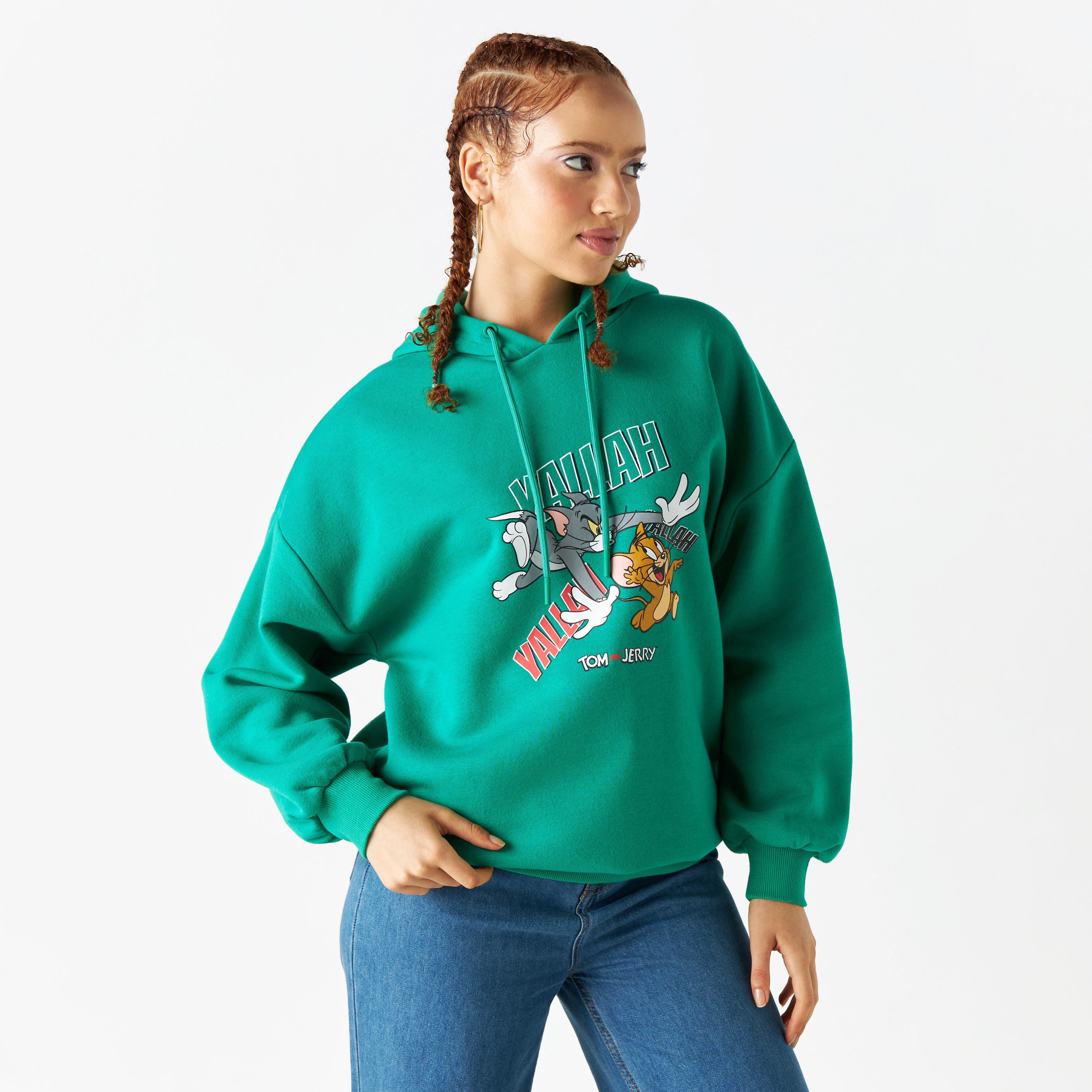 هودي بأكمام بأكتاف منسدلة وطبعات اليوم الوطني للإمارات وتوم أند جيري-women-winterwear-hoodiesandsweatshirts-hoodies-image-1