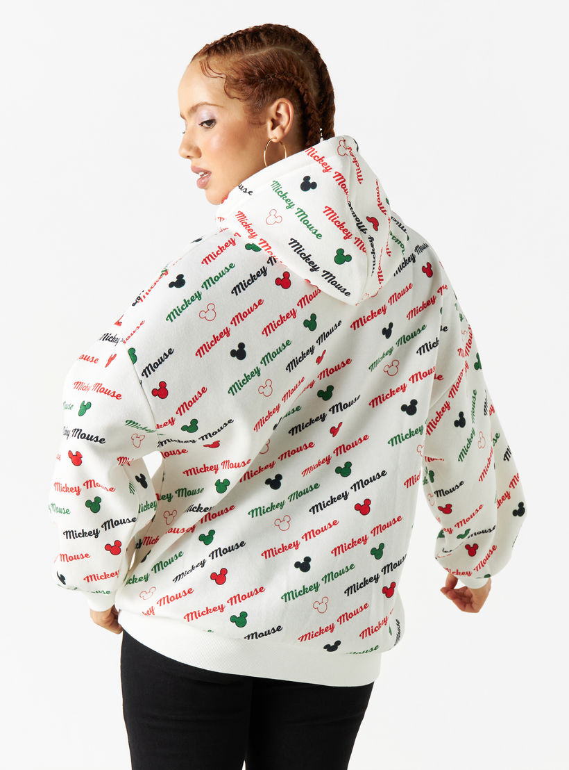 هودي بأكمام بأكتاف منسدلة وجيب كنغر وطبعات اليوم الوطني وتصميم ميني ماوس-women-winterwear-hoodiesandsweatshirts-hoodies-image-3