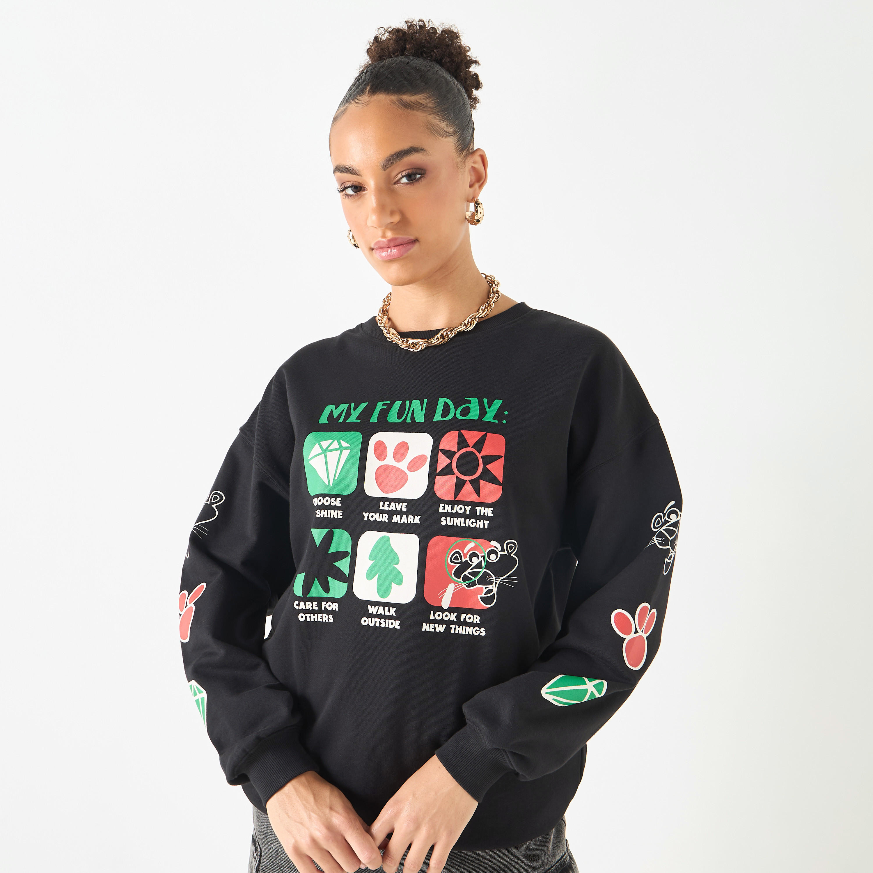 سويت شيرت قطن بأكمام طويلة وطبعات جرافيك-women-clothing-hoodiesandsweatshirts-sweatshirts-image-1