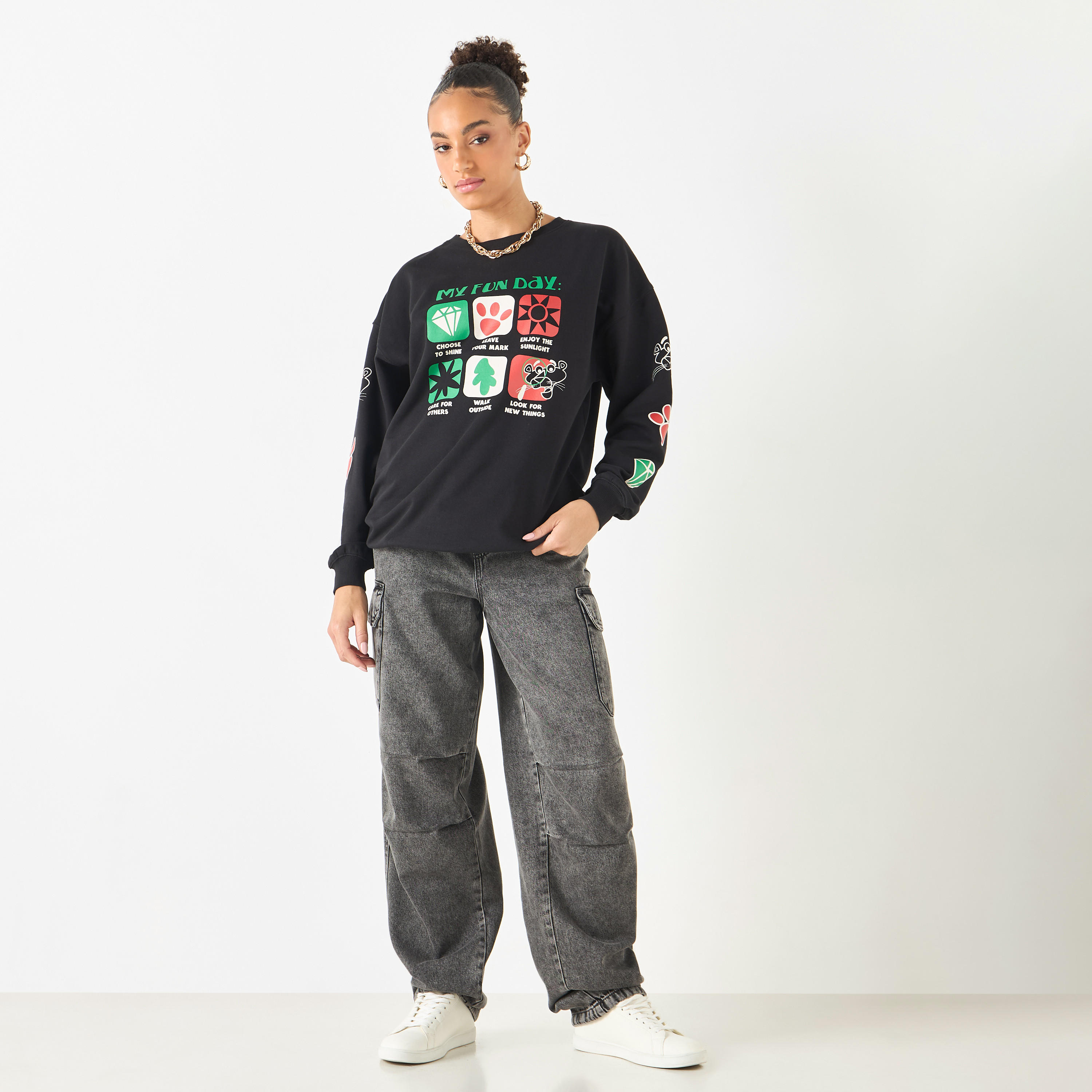 سويت شيرت قطن بأكمام طويلة وطبعات جرافيك-women-clothing-hoodiesandsweatshirts-sweatshirts-image-2