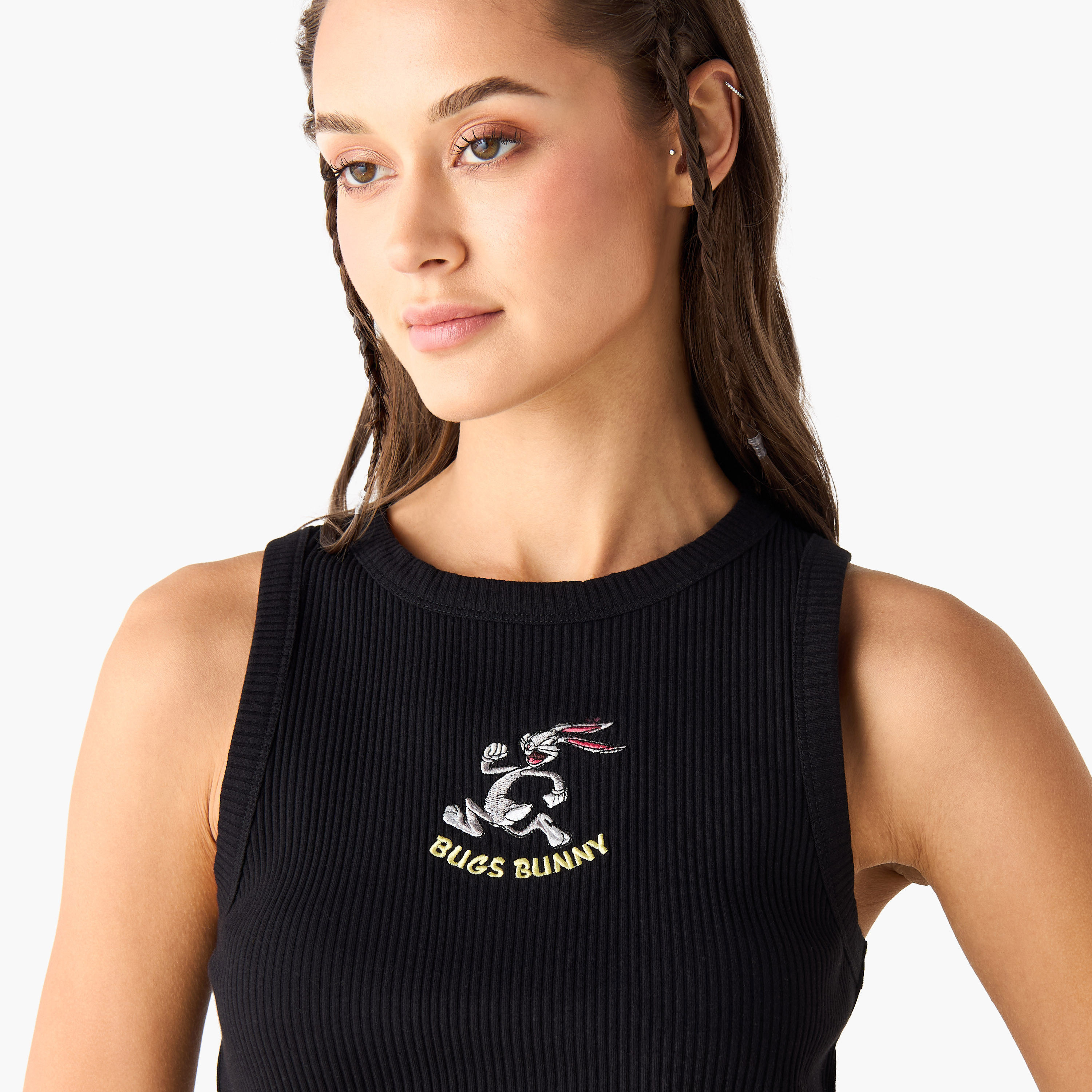 Bugs Bunny Embroidered Tank Top-women-clothing-tshirts-image-4