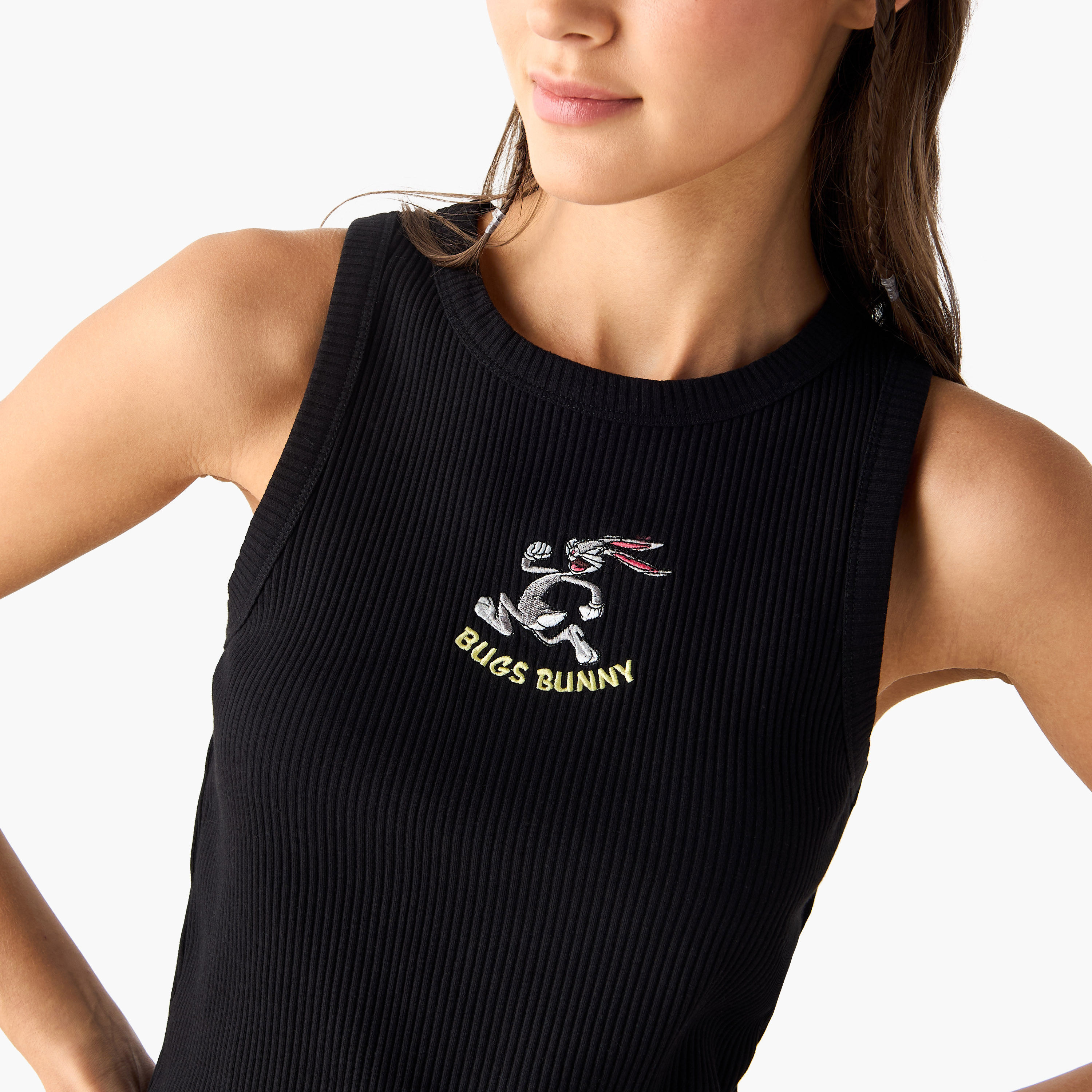 Bugs Bunny Embroidered Tank Top-women-clothing-tshirts-image-5
