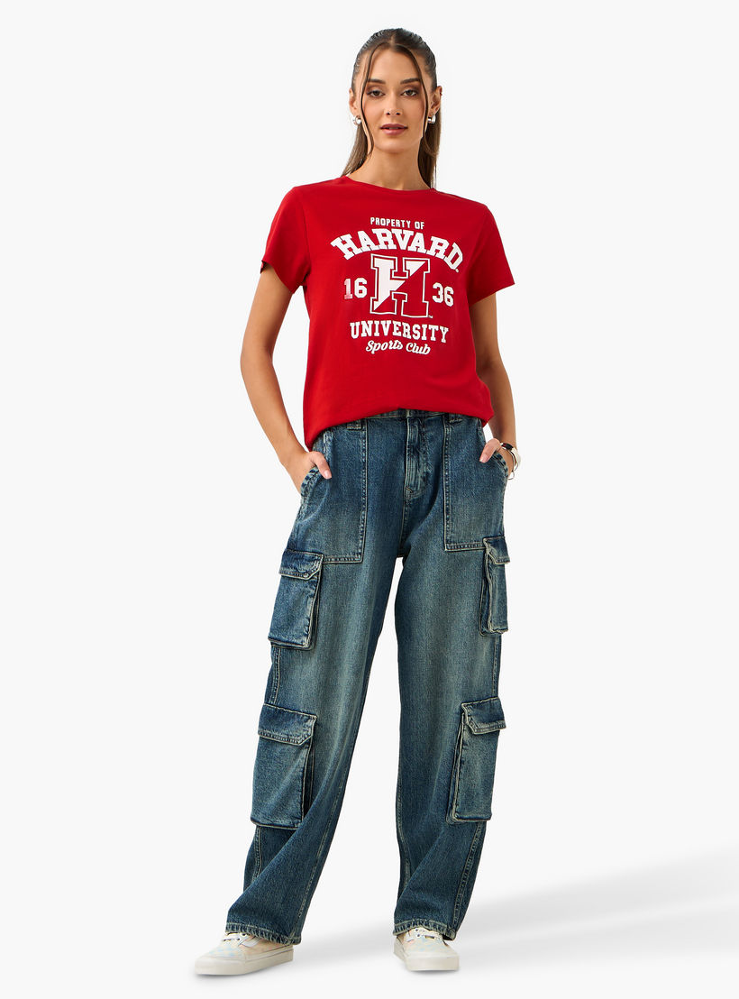 Harvard University Varsity Print T-shirt-women-clothing-tshirts-image-2