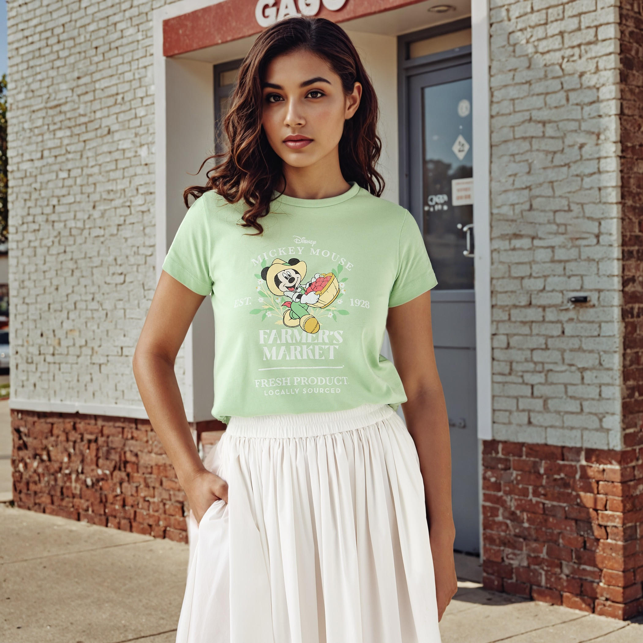 Mickey Mouse Print T-shirt-women-clothing-tshirts-image-1