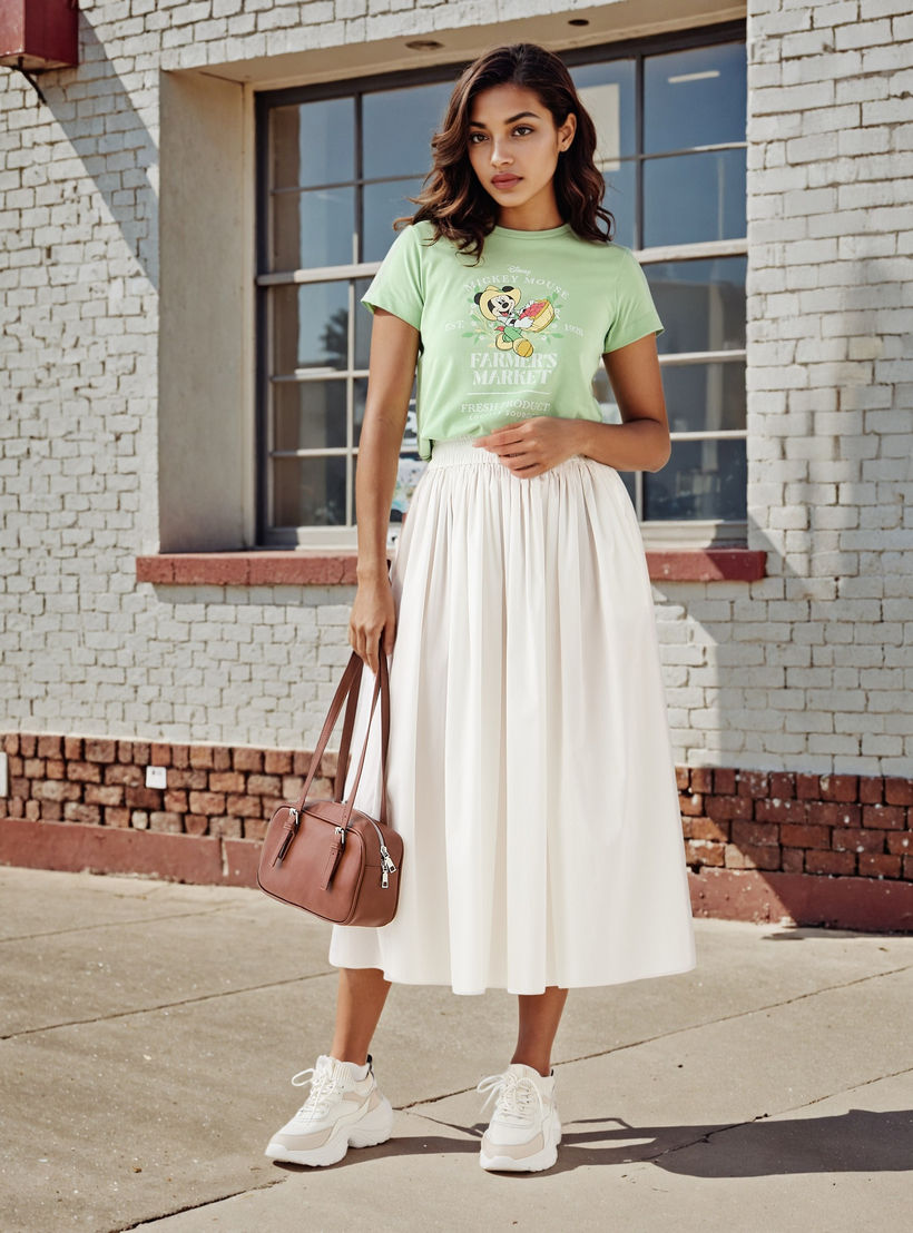 Mickey Mouse Print T-shirt-women-clothing-tshirts-image-2