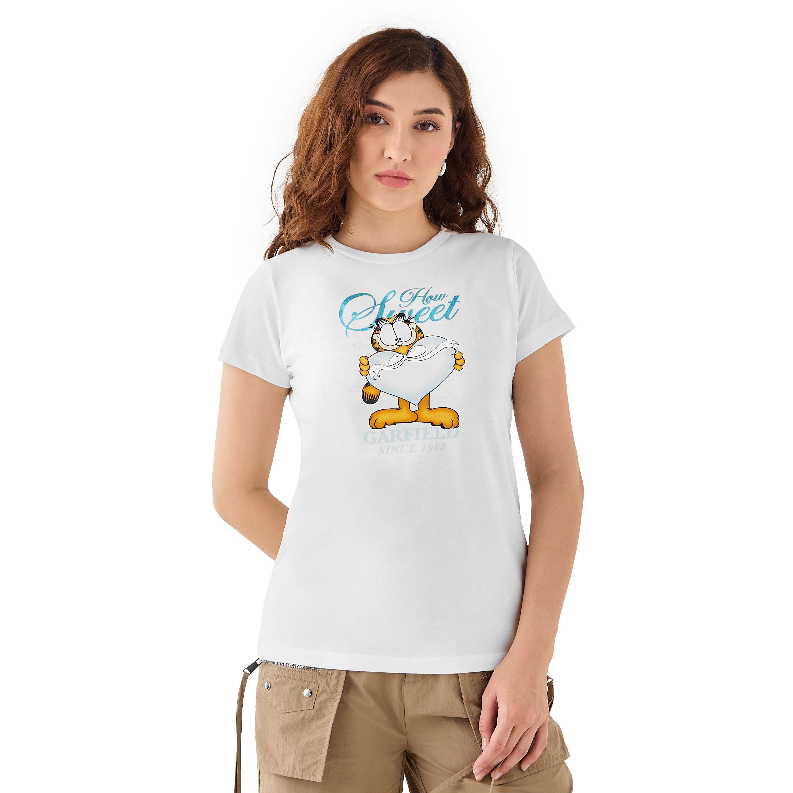 Garfield Print T-shirt-women-clothing-tshirts-image-1
