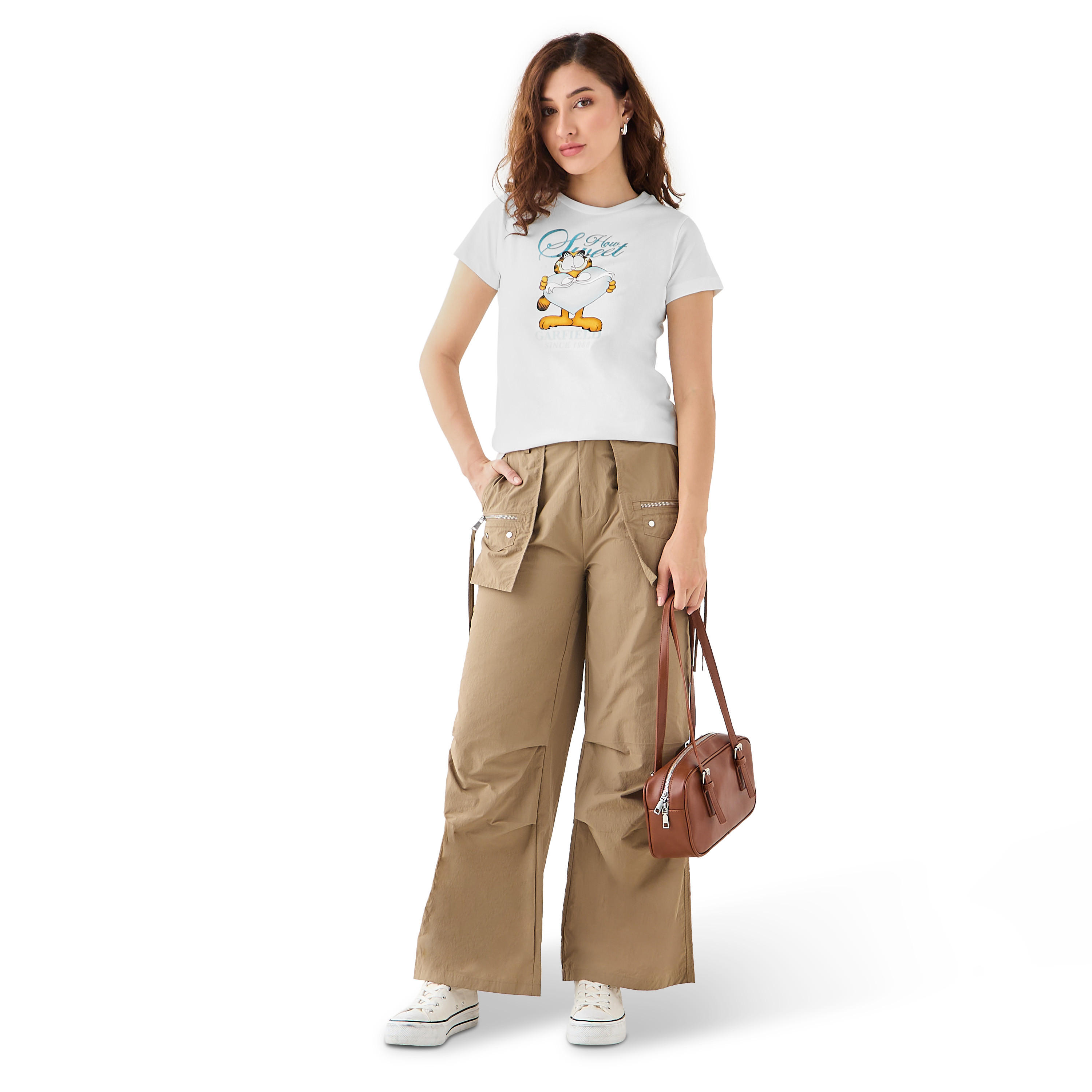 Garfield Print T-shirt-women-clothing-tshirts-image-2