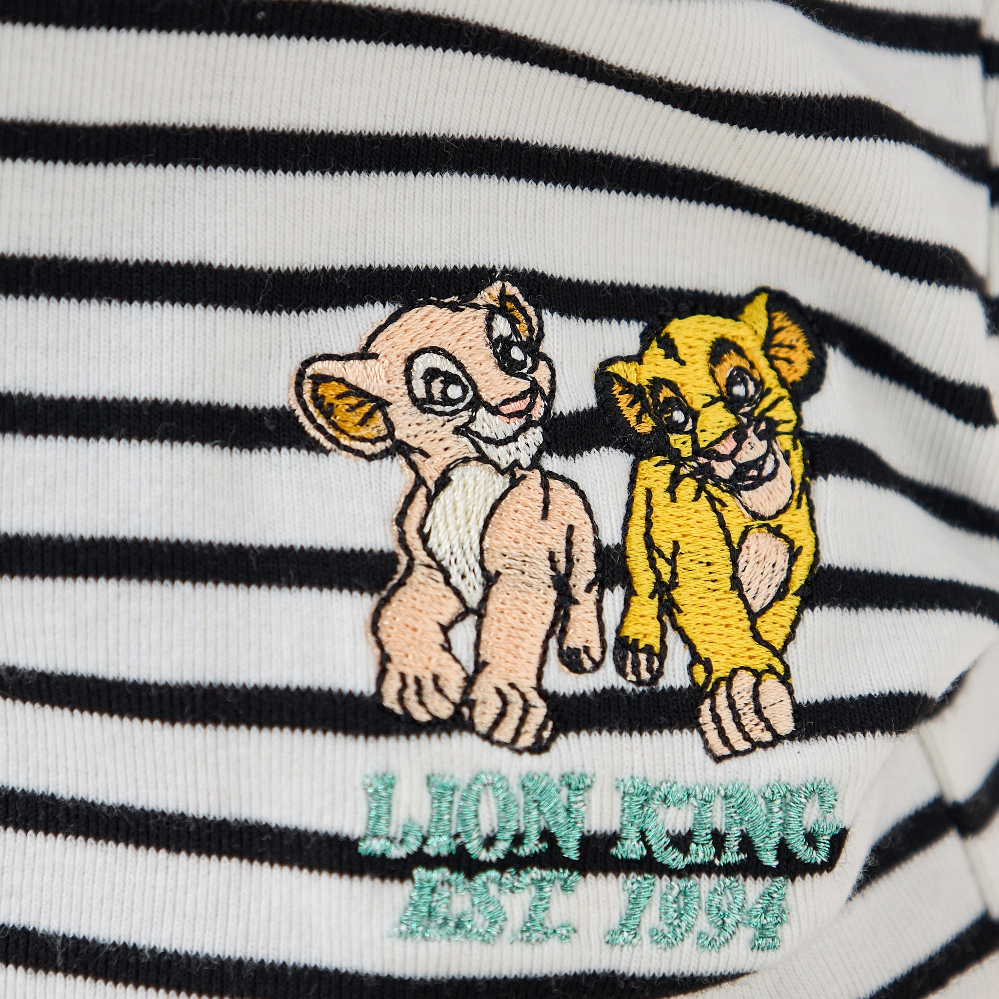 Lion King Embroidered Striped Crop T-shirt-women-clothing-tshirts-image-5