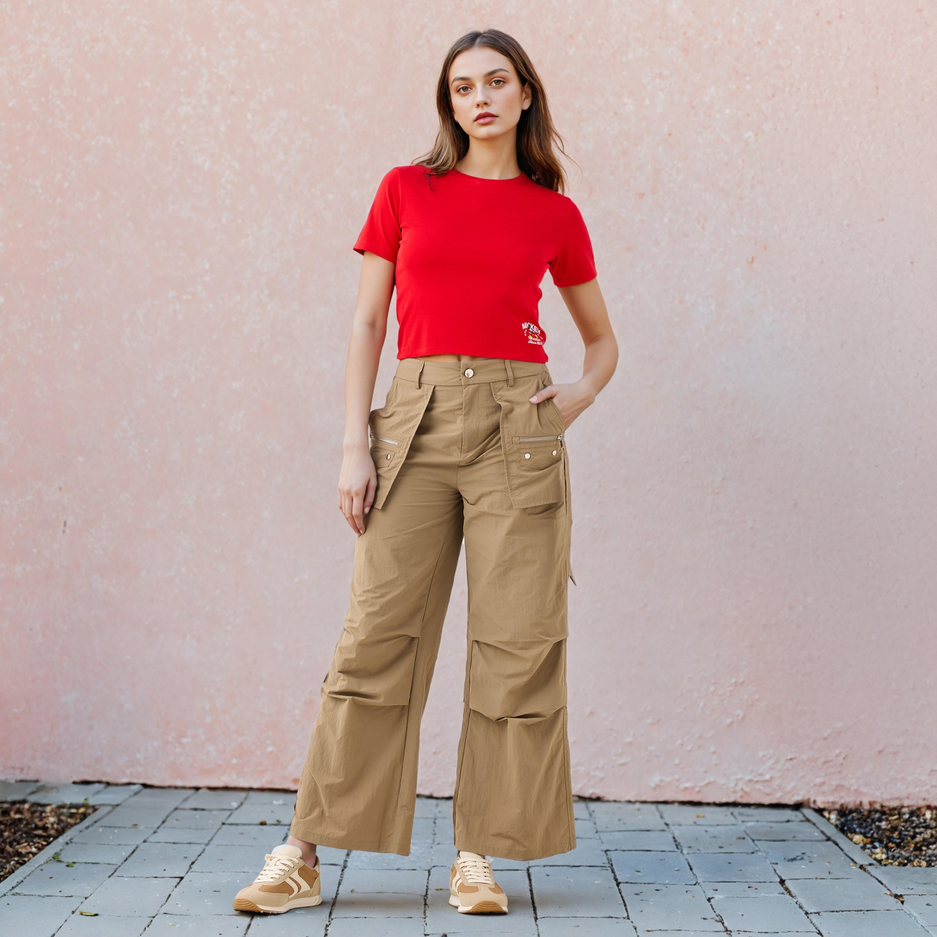 تيشيرت قصير بتطريز ميكي ماوس-women-clothing-tshirts-image-4