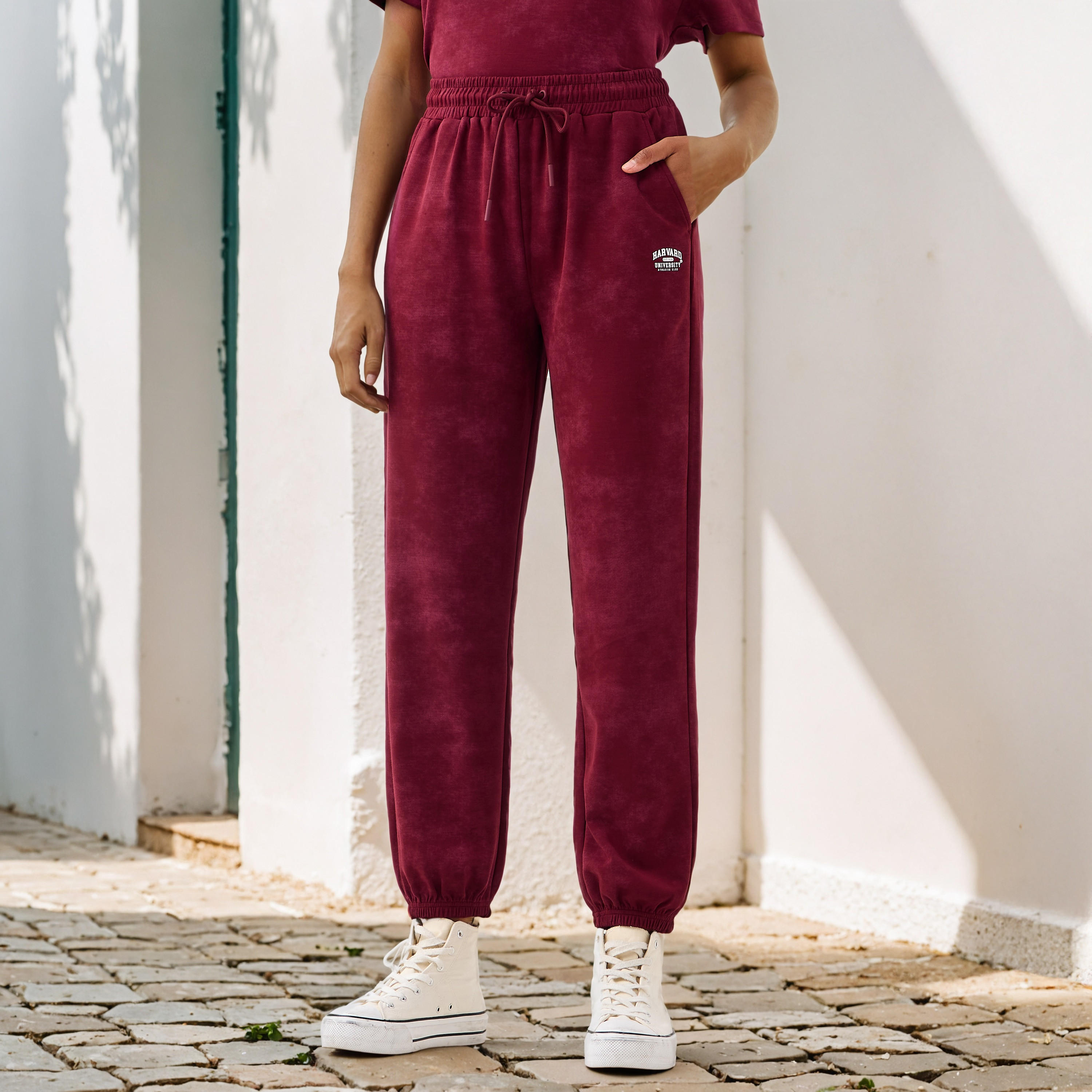 Harvard University Embroidered Flexi Waist Joggers-women-clothing-bottoms-joggers-image-1