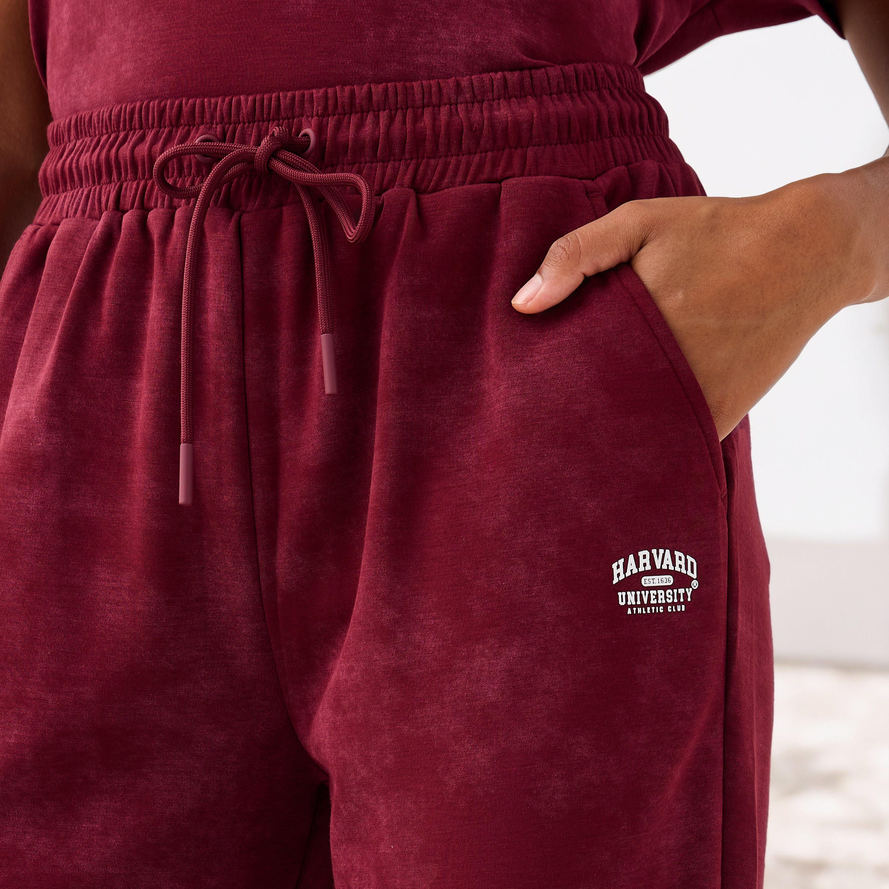 Harvard University Embroidered Flexi Waist Joggers-women-clothing-bottoms-joggers-image-4