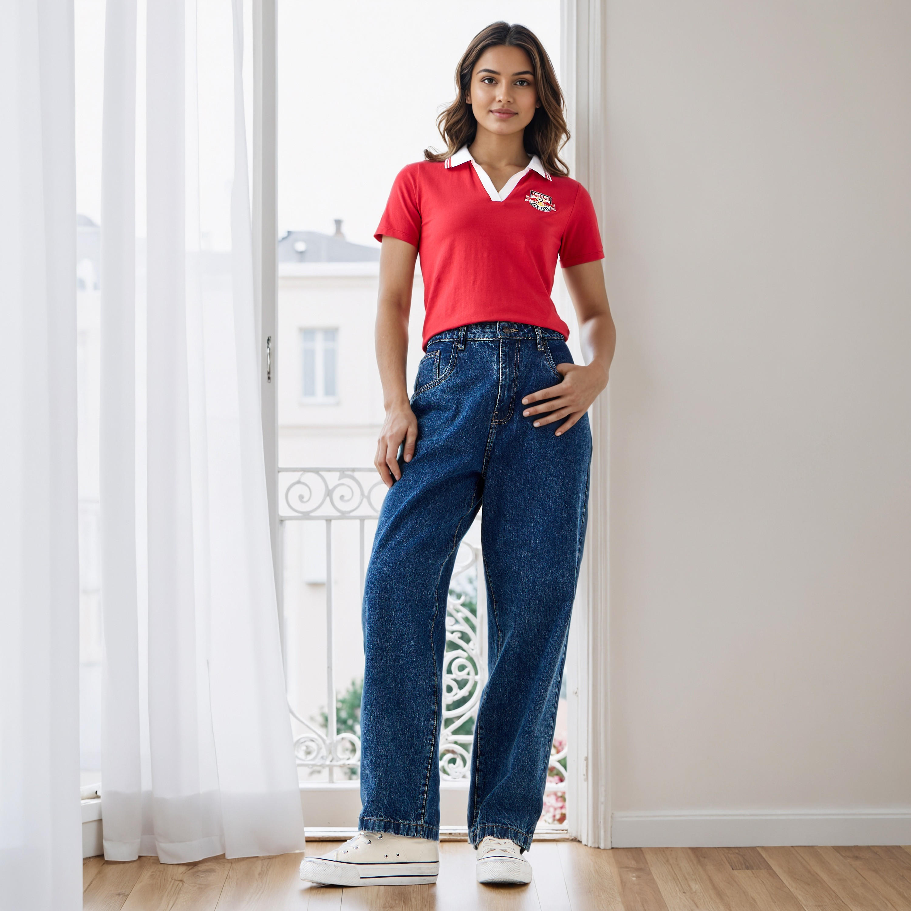 تيشيرت بولو بتطريزات شعار-women-clothing-tshirts-image-2