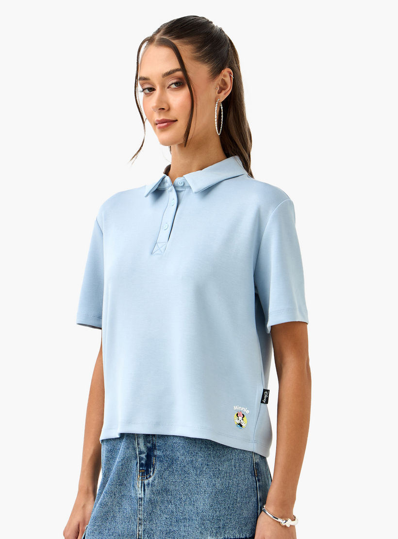 Minnie Mouse Print Polo T-shirt-women-clothing-tshirts-image-1