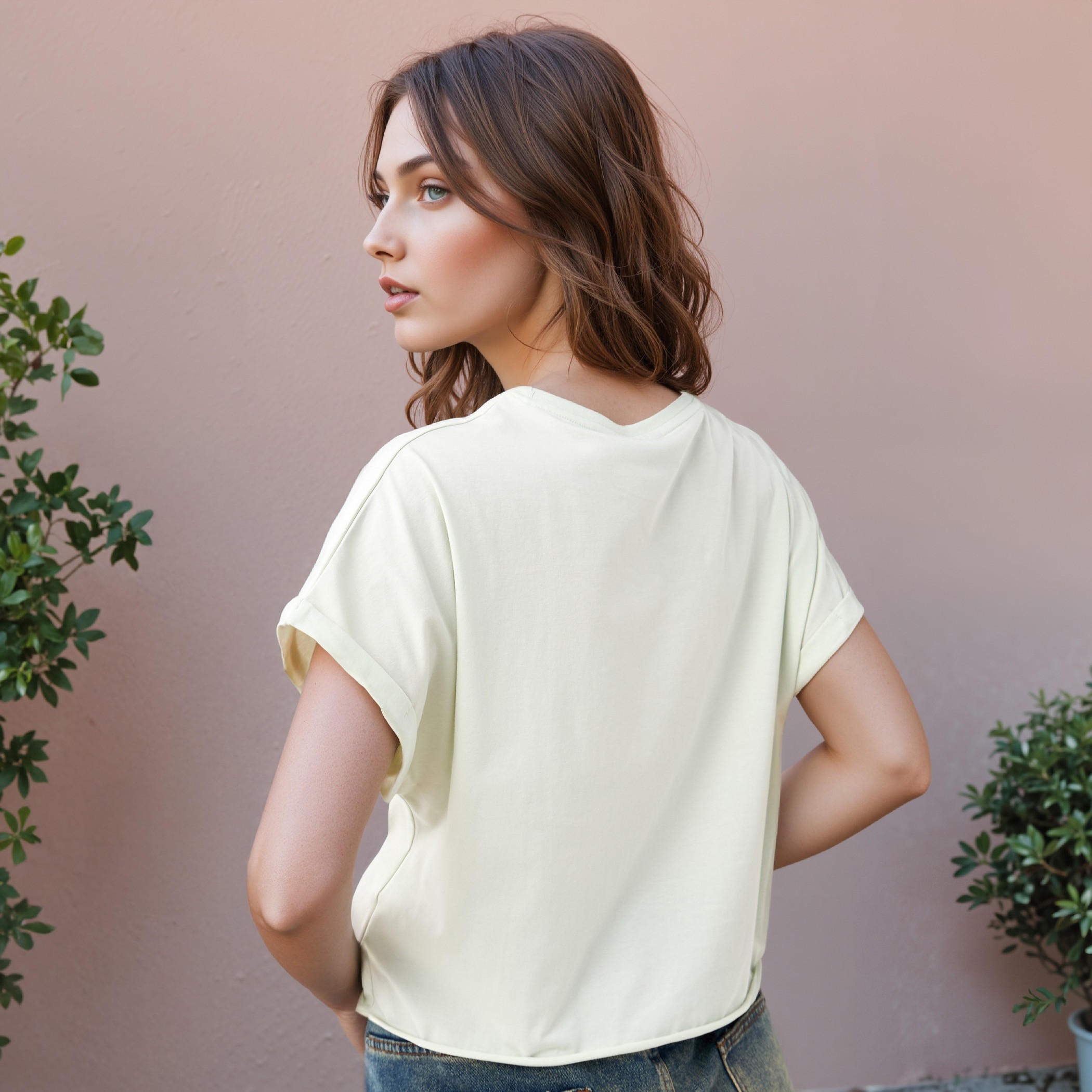 Mickey Mouse Print Cropped T-shirt with Crew Neck-women-clothing-tshirts-image-3