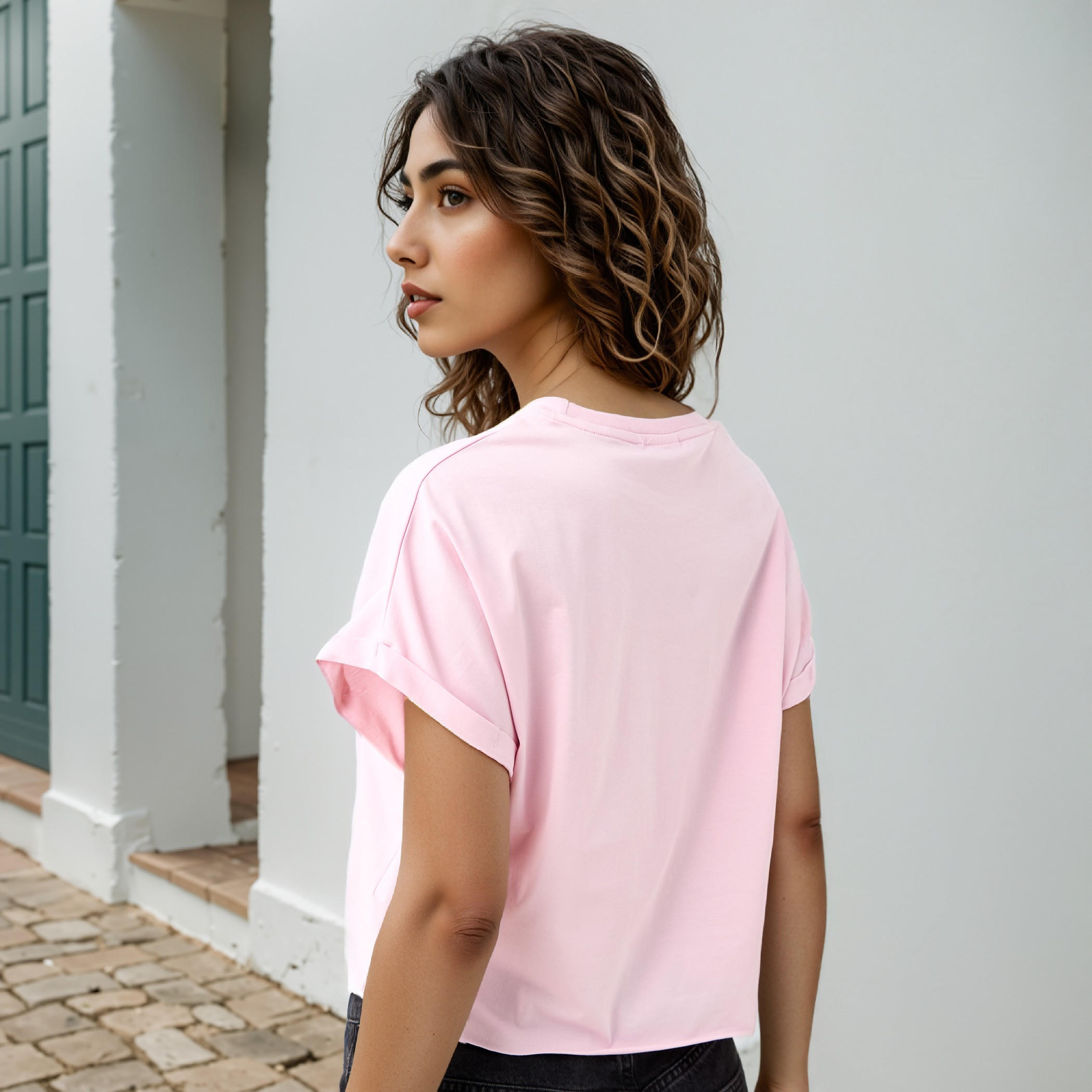 Yale University Cropped T-shirt with Extended Sleeves-women-clothing-tshirts-image-3