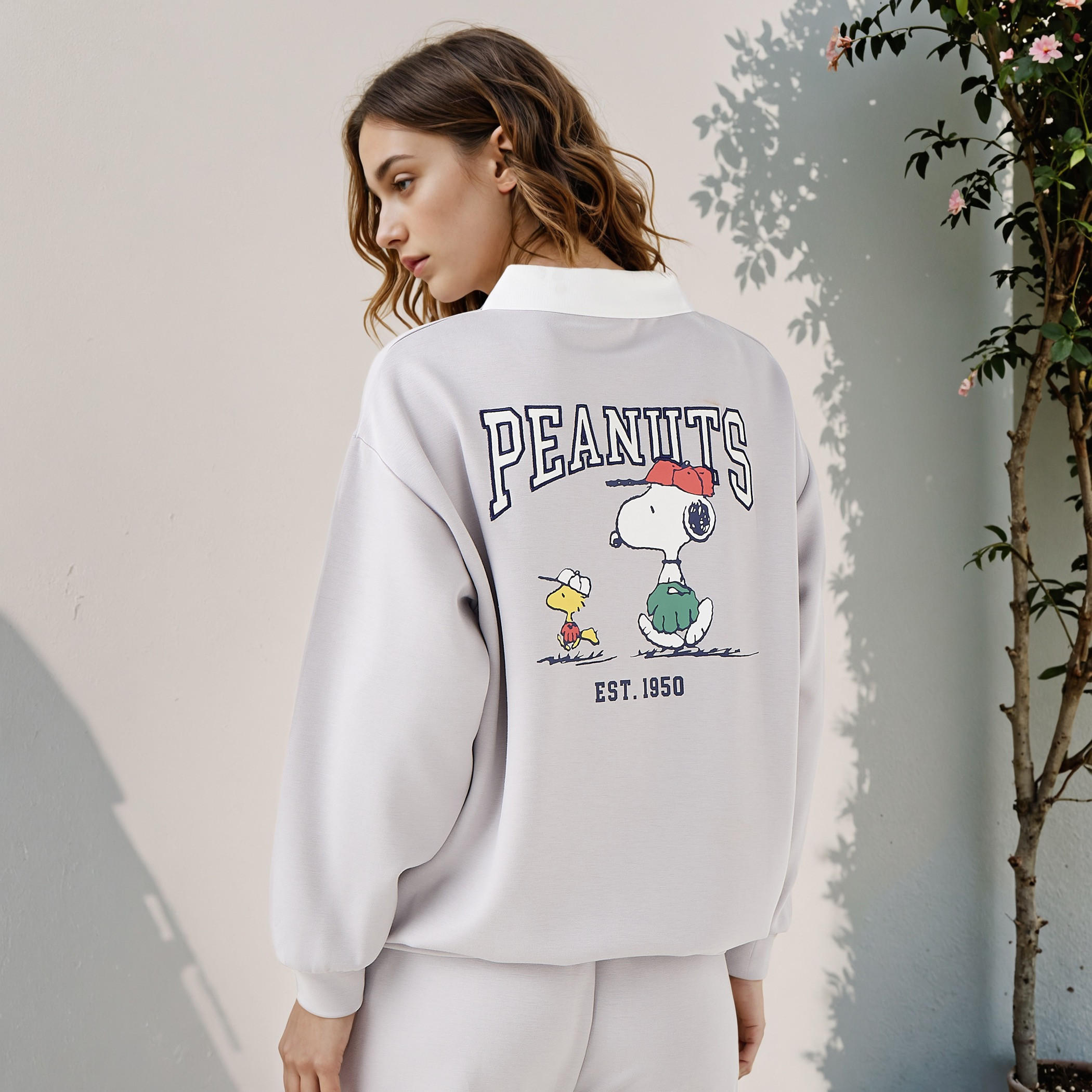 Peanuts Embroidered Collared Sweatshirt-women-winterwear-hoodiesandsweatshirts-sweatshirts-image-3