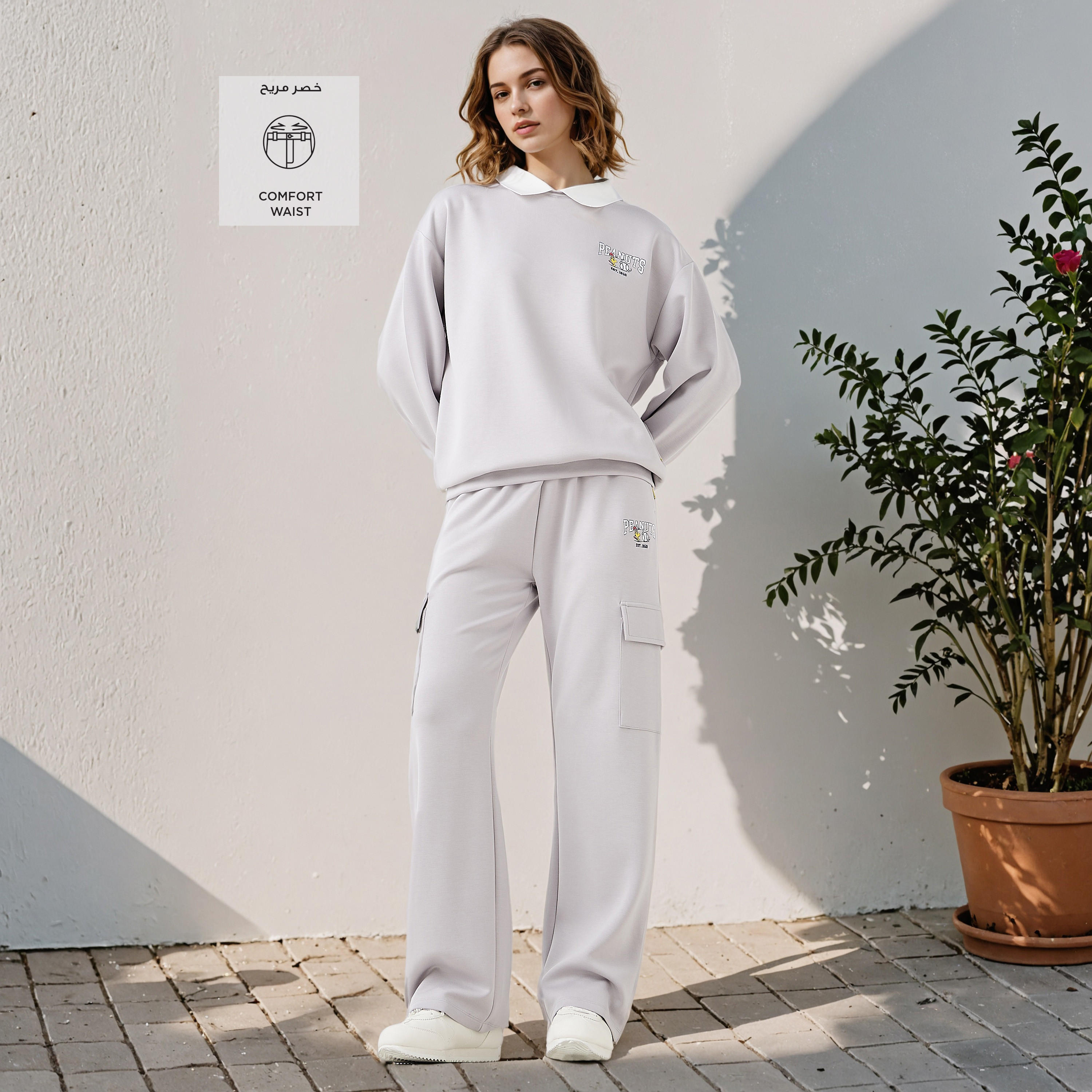 بنطلون رياضي كارجو بطبعات بيناتس-women-clothing-bottoms-joggers-image-4