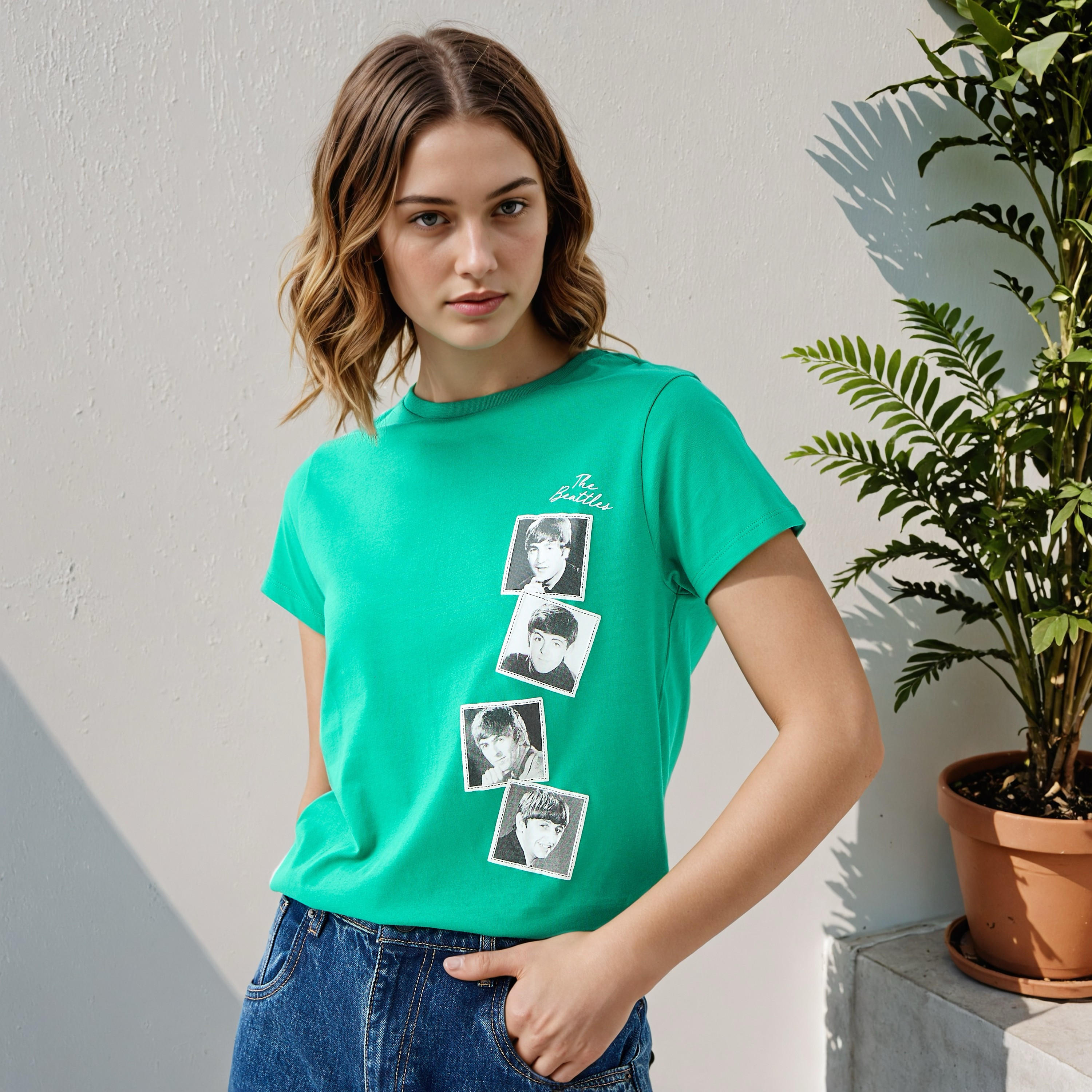 Beatles Graphic Print T-shirt-women-clothing-tshirts-image-1