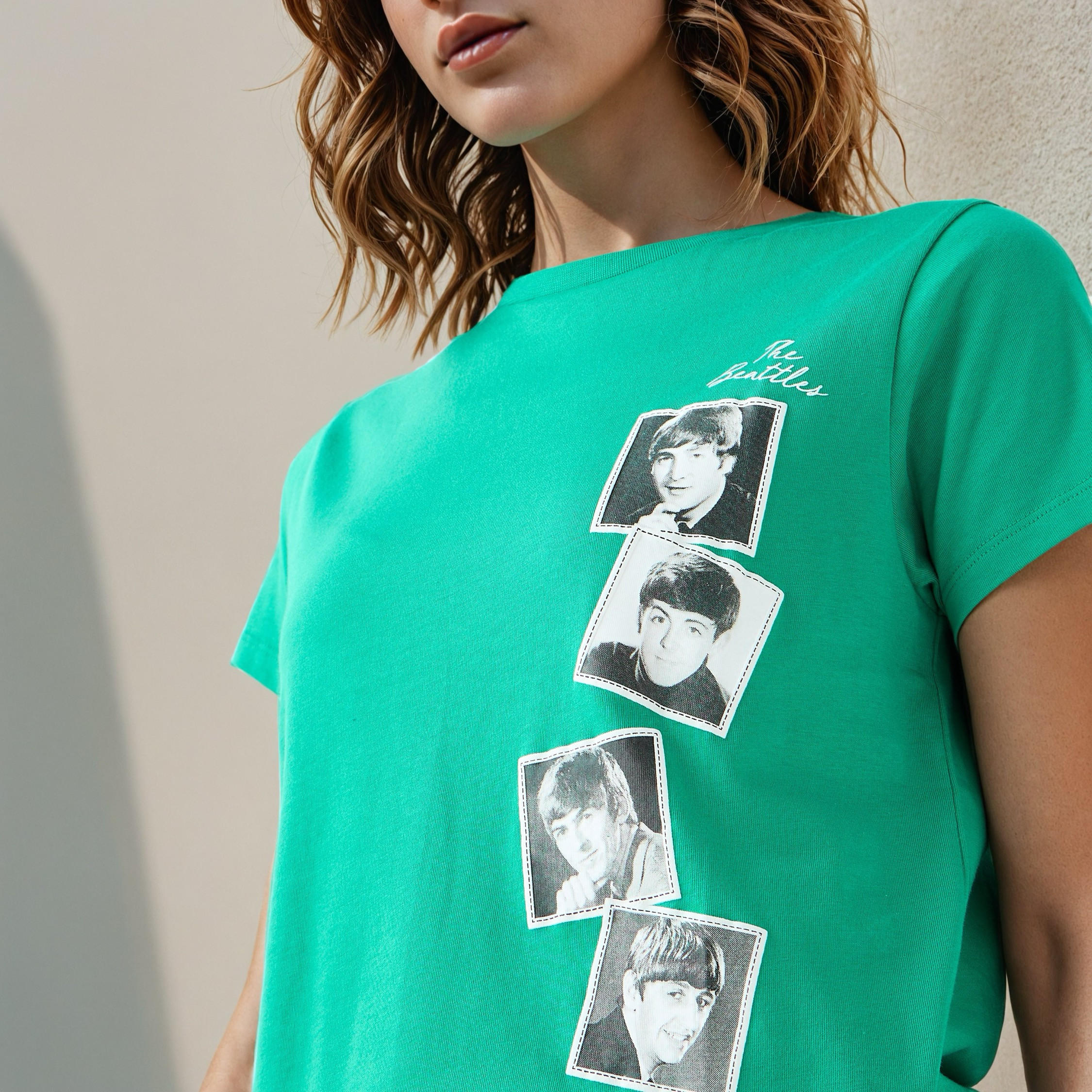 Beatles Graphic Print T-shirt-women-clothing-tshirts-image-4