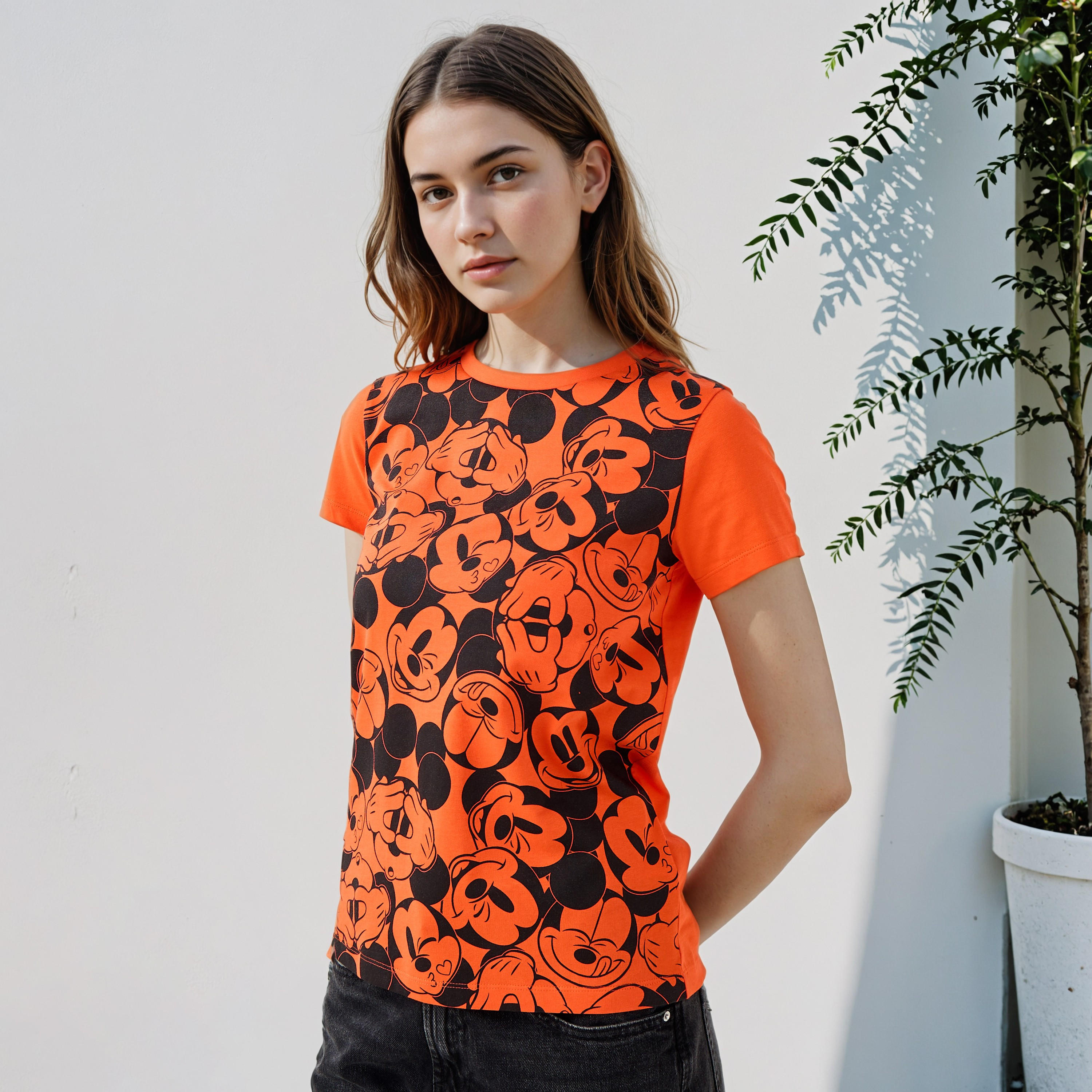 Mickey Mouse Print T-shirt-women-clothing-tshirts-image-1