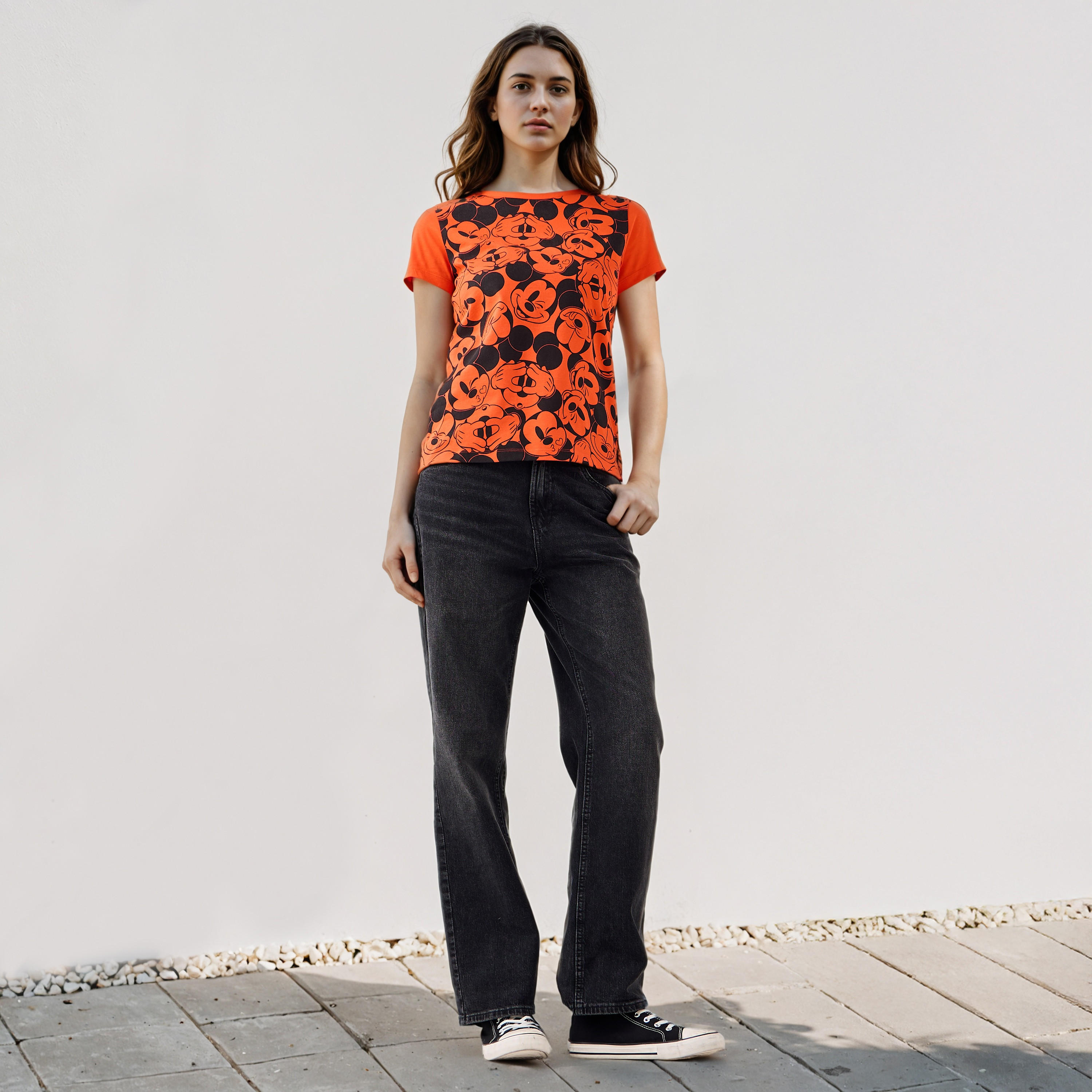 Mickey Mouse Print T-shirt-women-clothing-tshirts-image-2