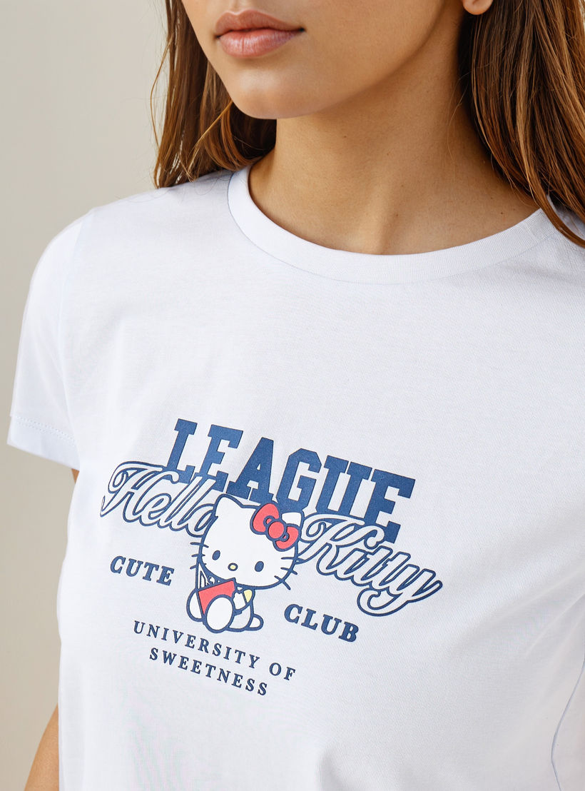تيشيرت بياقة ضيقة وطبعات هالو كيتي-women-clothing-tshirts-image-2