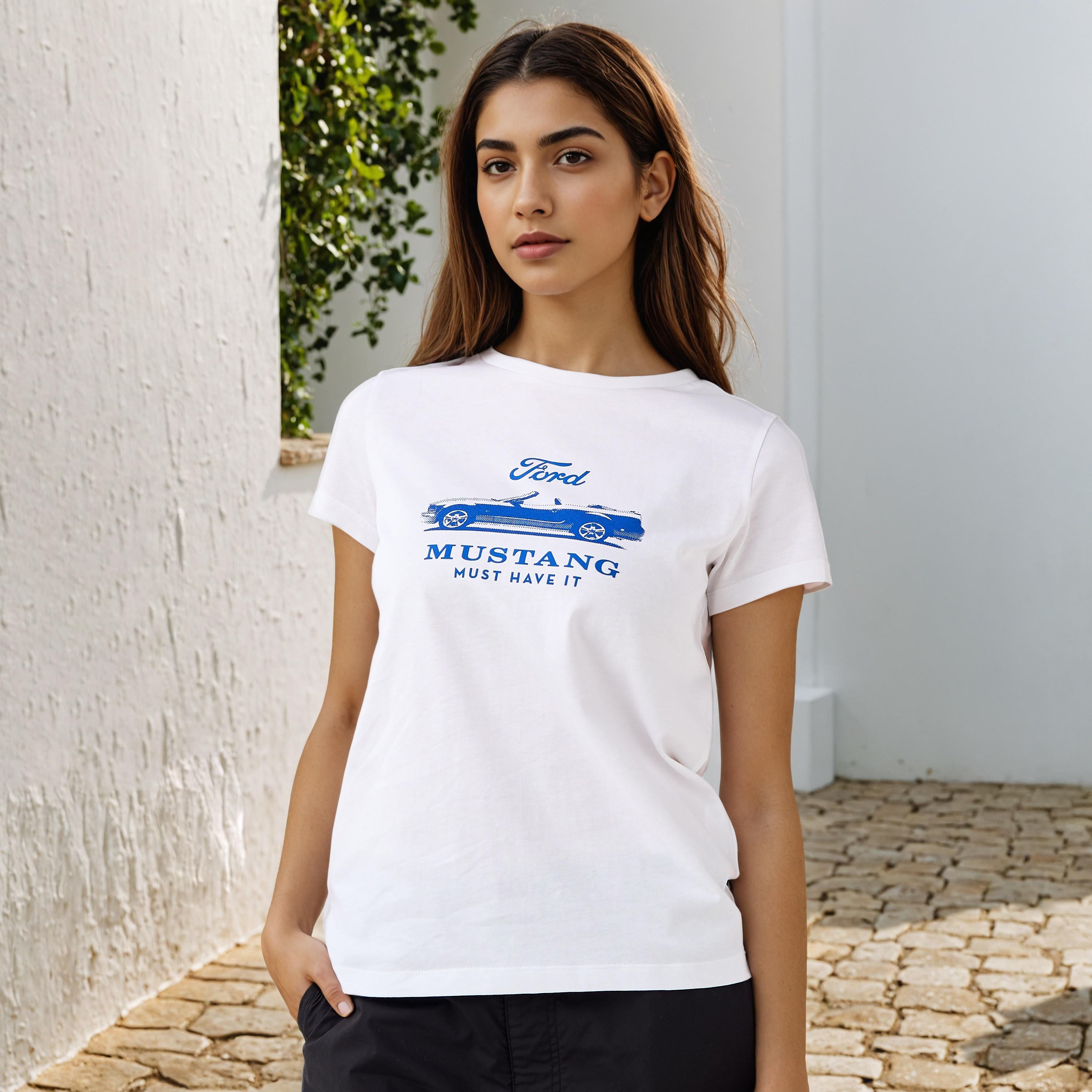 Ford Mustang Print T-shirt-women-clothing-tshirts-image-1