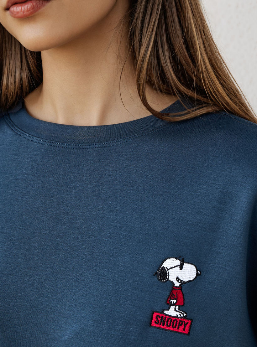 Snoopy Embroidered Sweatshirt-women-winterwear-hoodiesandsweatshirts-sweatshirts-image-5