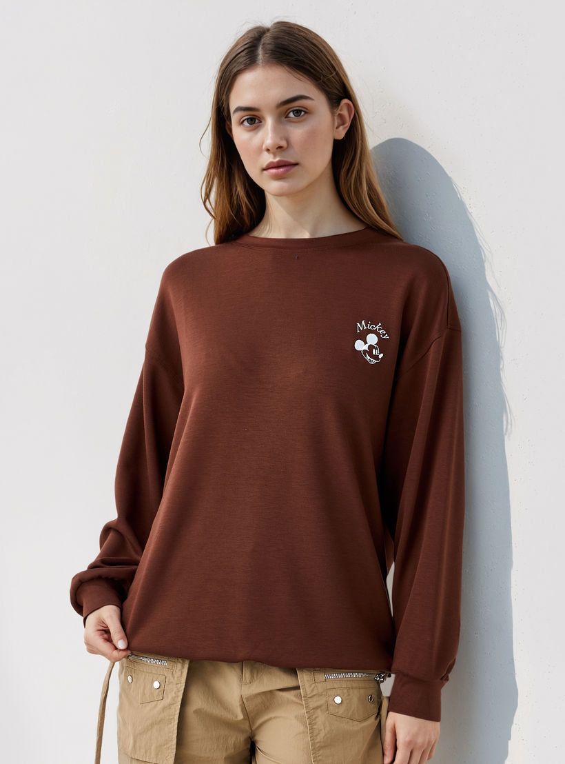 سويت شيرت بتطريز ميكي ماوس-women-winterwear-hoodiesandsweatshirts-sweatshirts-image-5