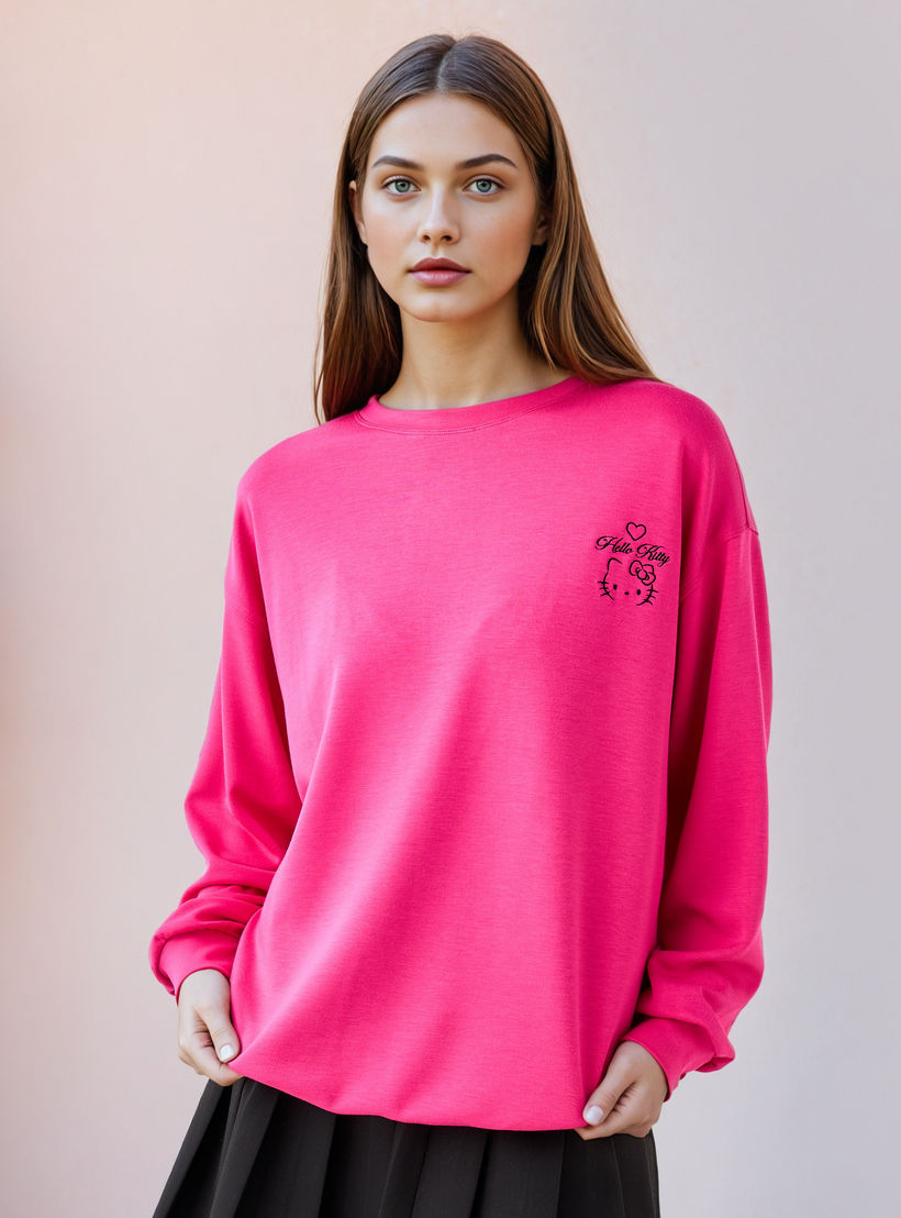 Hello Kitty Embroidered Sweatshirt-women-winterwear-hoodiesandsweatshirts-sweatshirts-image-1