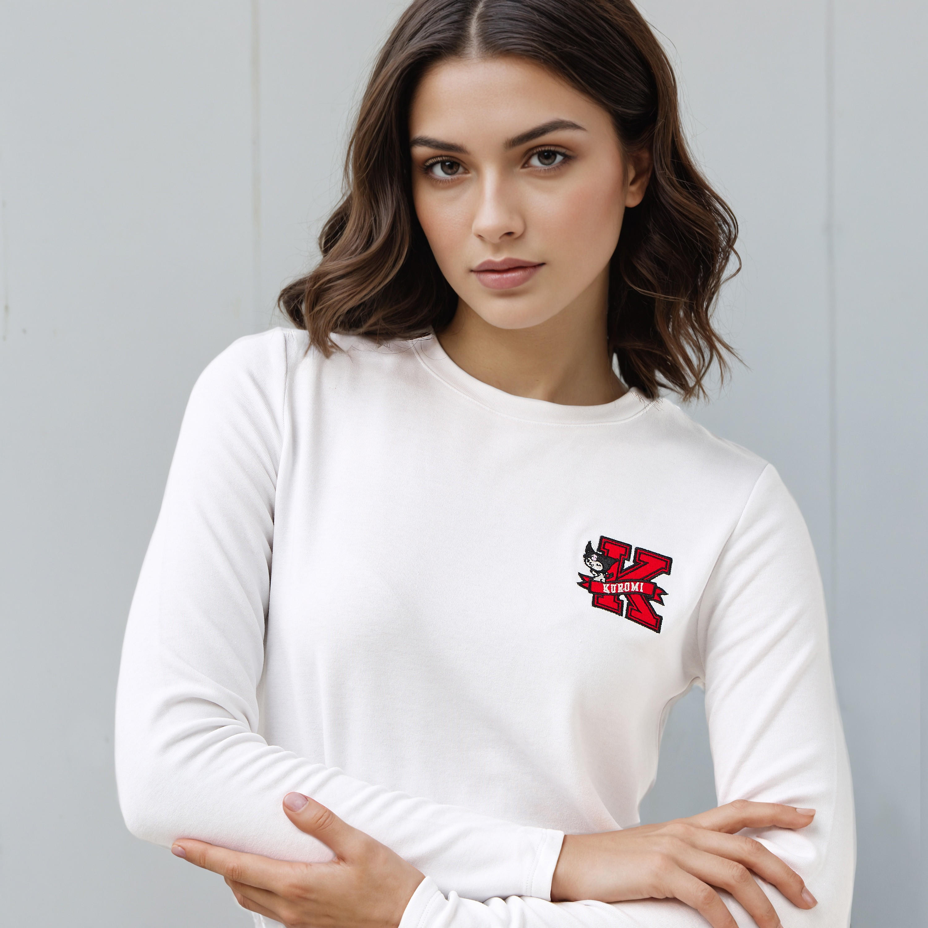 Kuromi Embroidered T-shirt-women-clothing-tshirts-image-4