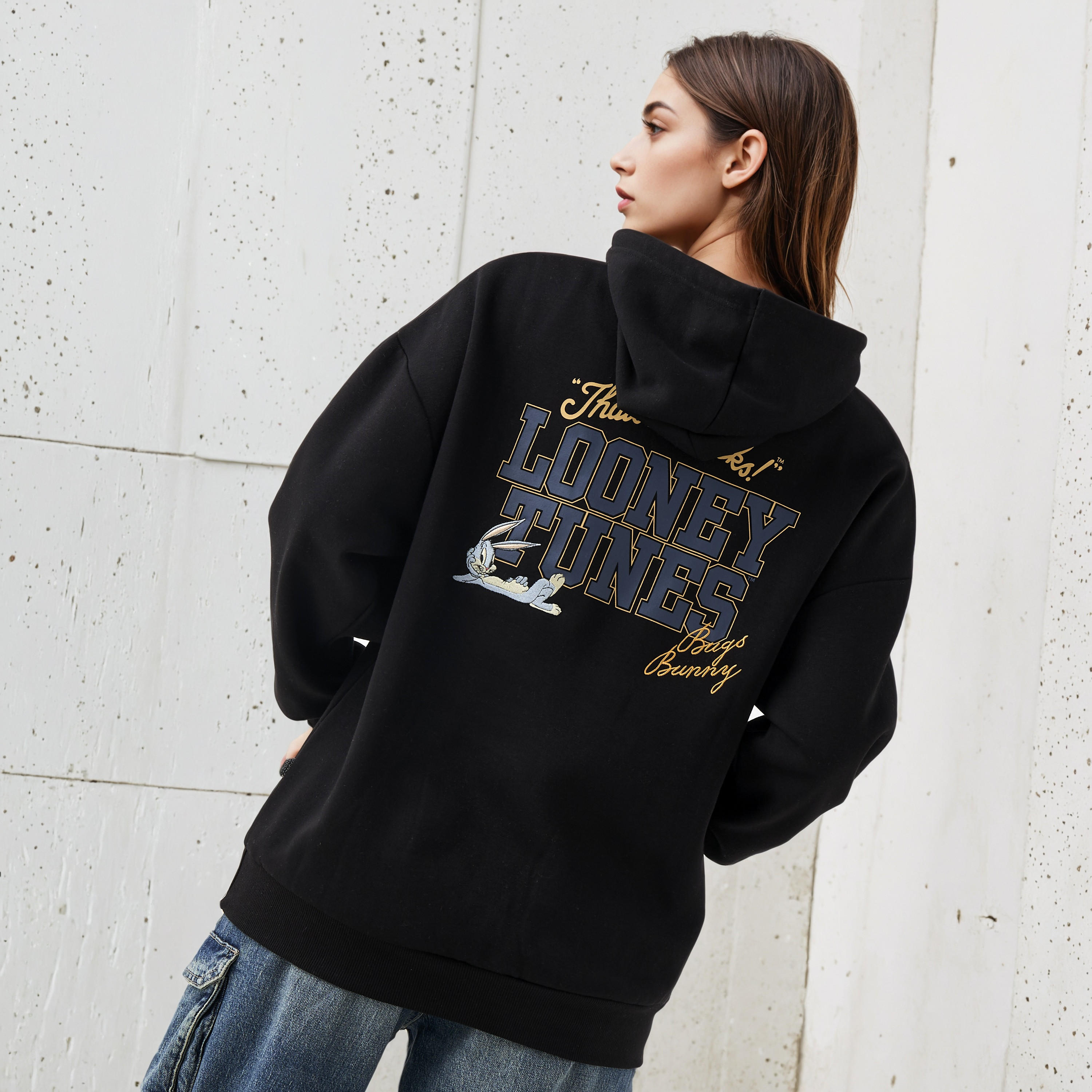Looney Tunes Oversized Fit Hoodie-women-winterwear-hoodiesandsweatshirts-hoodies-image-1