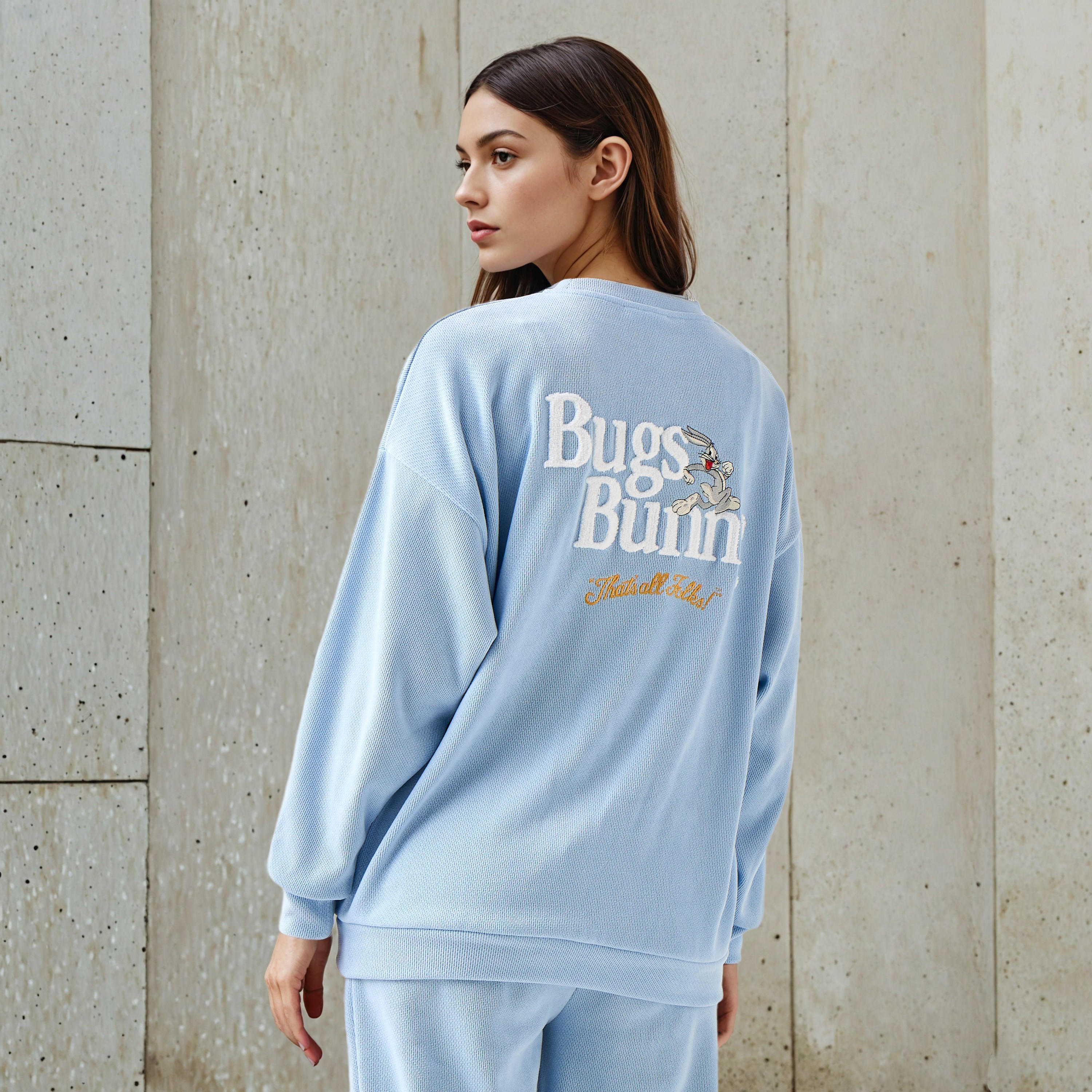 Bugs Bunny Sweatshirt with Drop Shoulder-women-winterwear-hoodiesandsweatshirts-sweatshirts-image-1