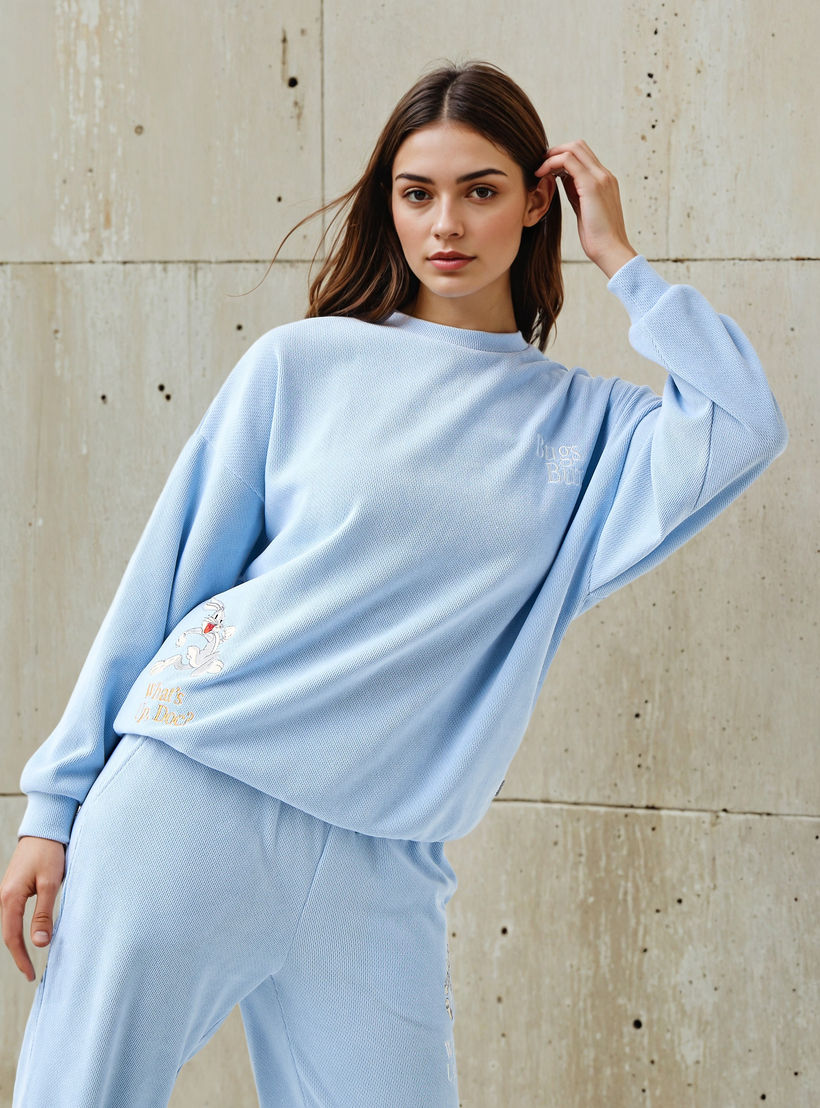 سويت شيرت باغز باني بأكتاف ساقطة-women-winterwear-hoodiesandsweatshirts-sweatshirts-image-4