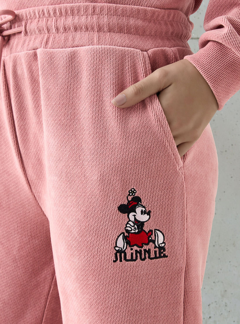 بنطلون ميني ماوس بقصة مستقيمة وخصر متوسط الارتفاع-women-clothing-bottoms-joggers-image-3