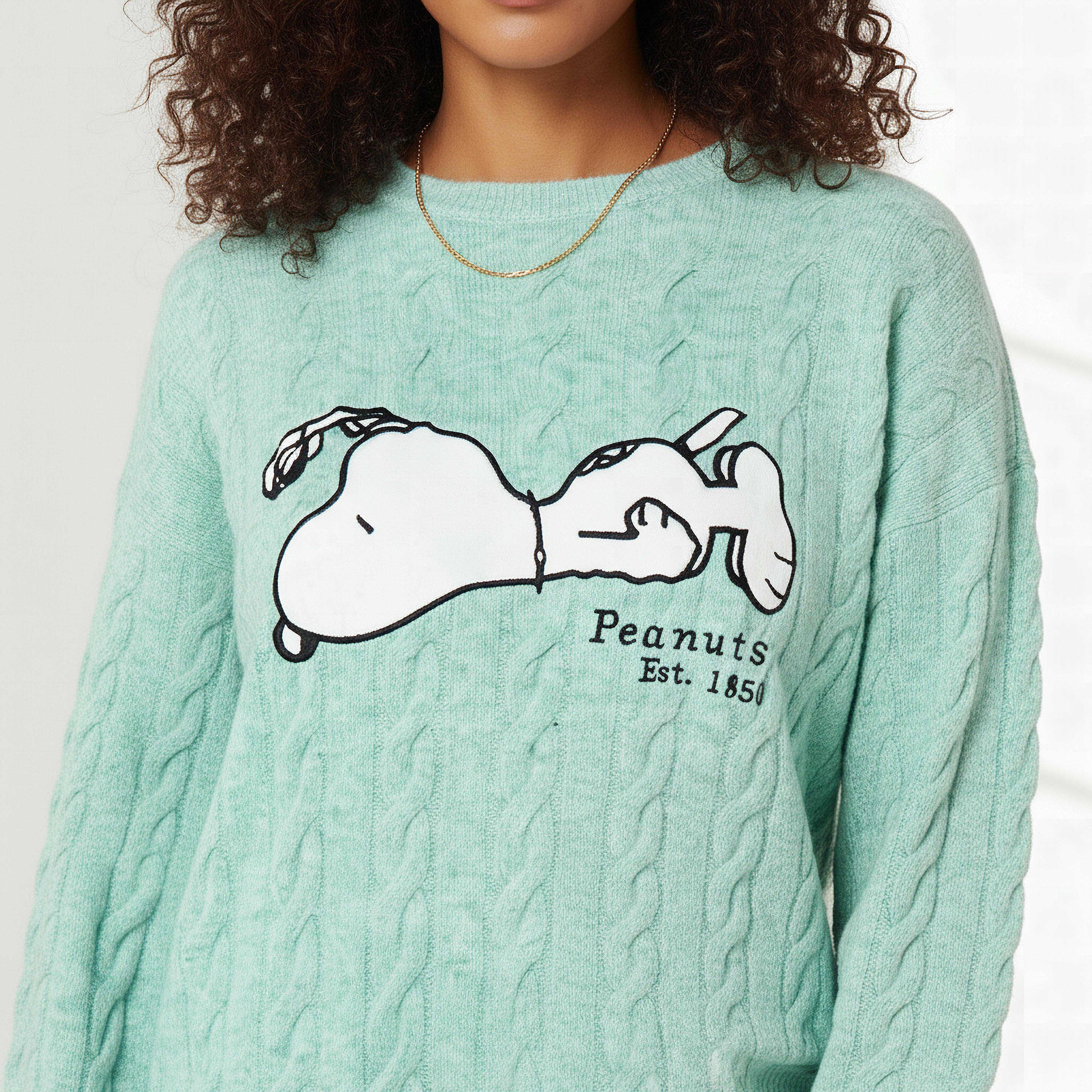 Snoopy Embroidered Crew Neck Jumper-women-clothing-cardigansandjumpers-jumpers-image-4