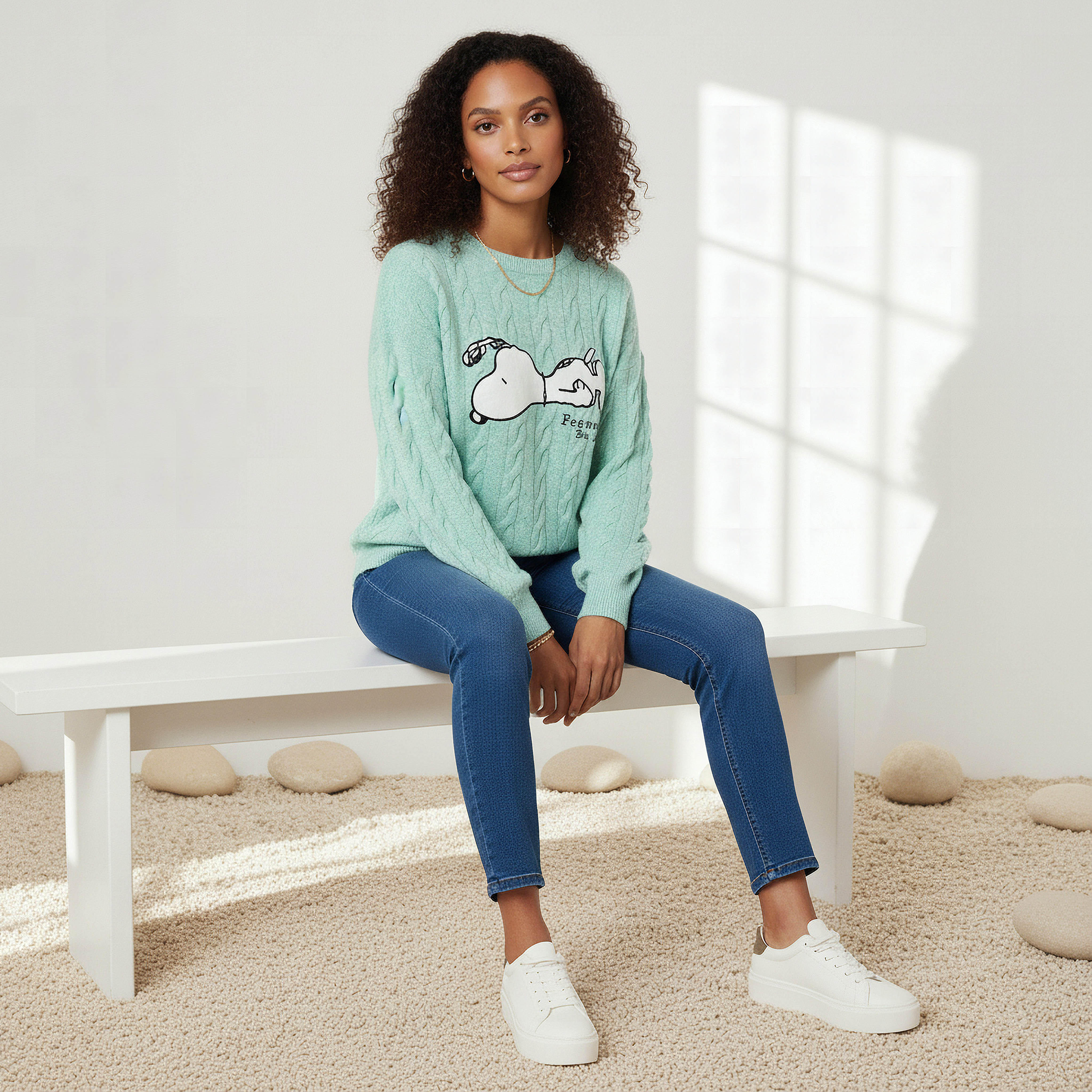 كنزة بياقة ضيقة وبتطريزات سنوبي-women-clothing-cardigansandjumpers-jumpers-image-1