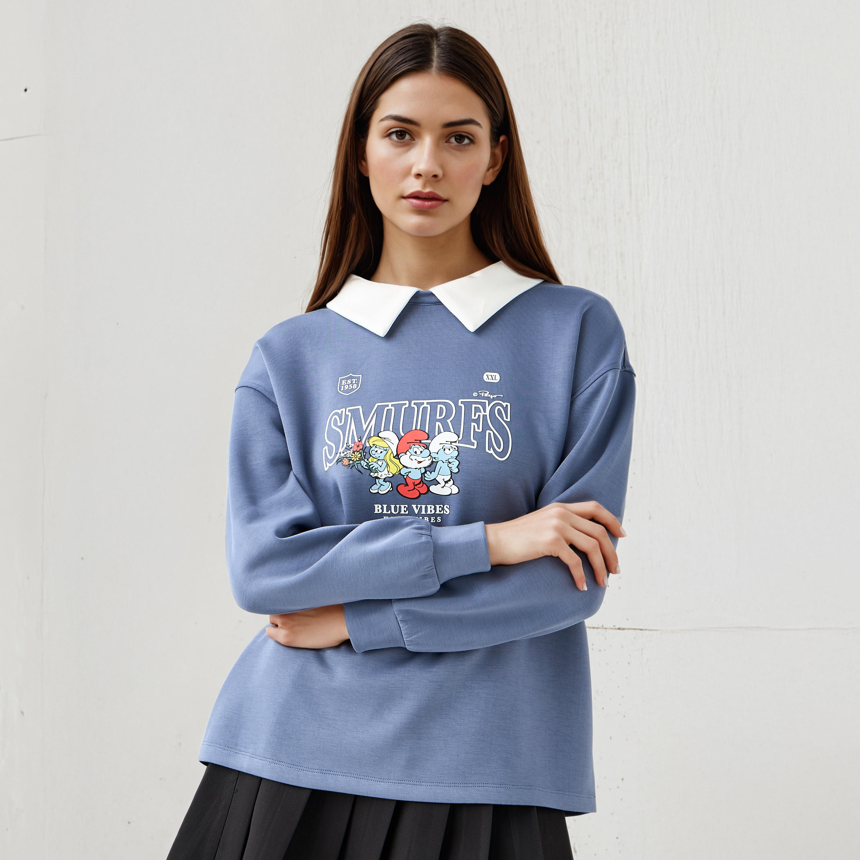 سويت شيرت بطبعات وياقة مغايرة-women-winterwear-hoodiesandsweatshirts-sweatshirts-image-5