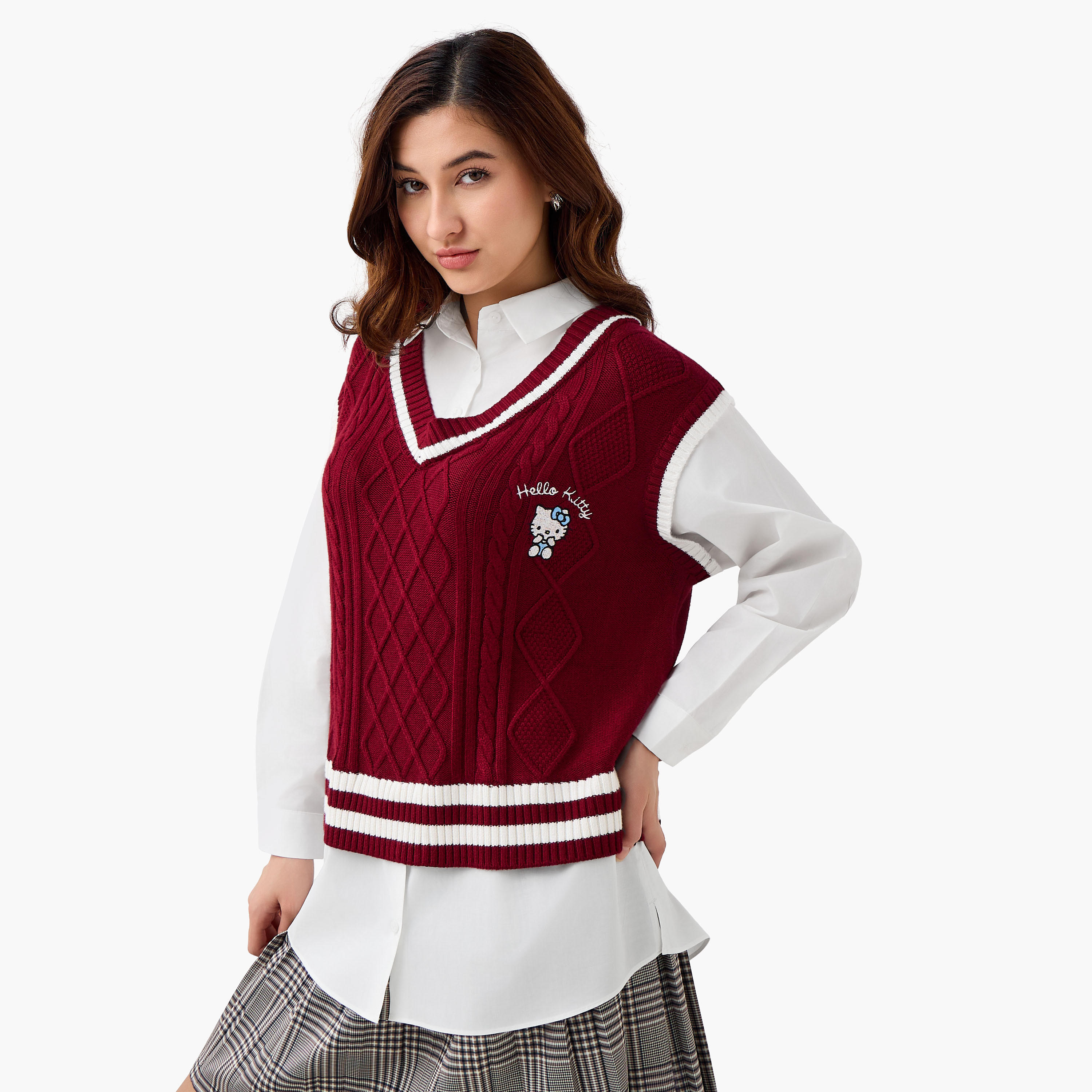 كنزة برقبة V وبتطريز هالو كيتي-women-clothing-cardigansandjumpers-jumpers-image-5