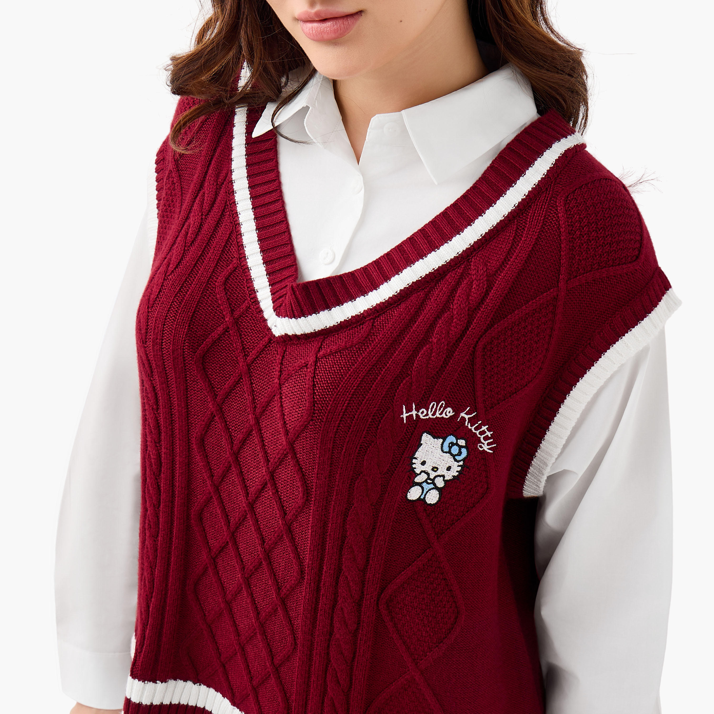 كنزة برقبة V وبتطريز هالو كيتي-women-clothing-cardigansandjumpers-jumpers-image-1
