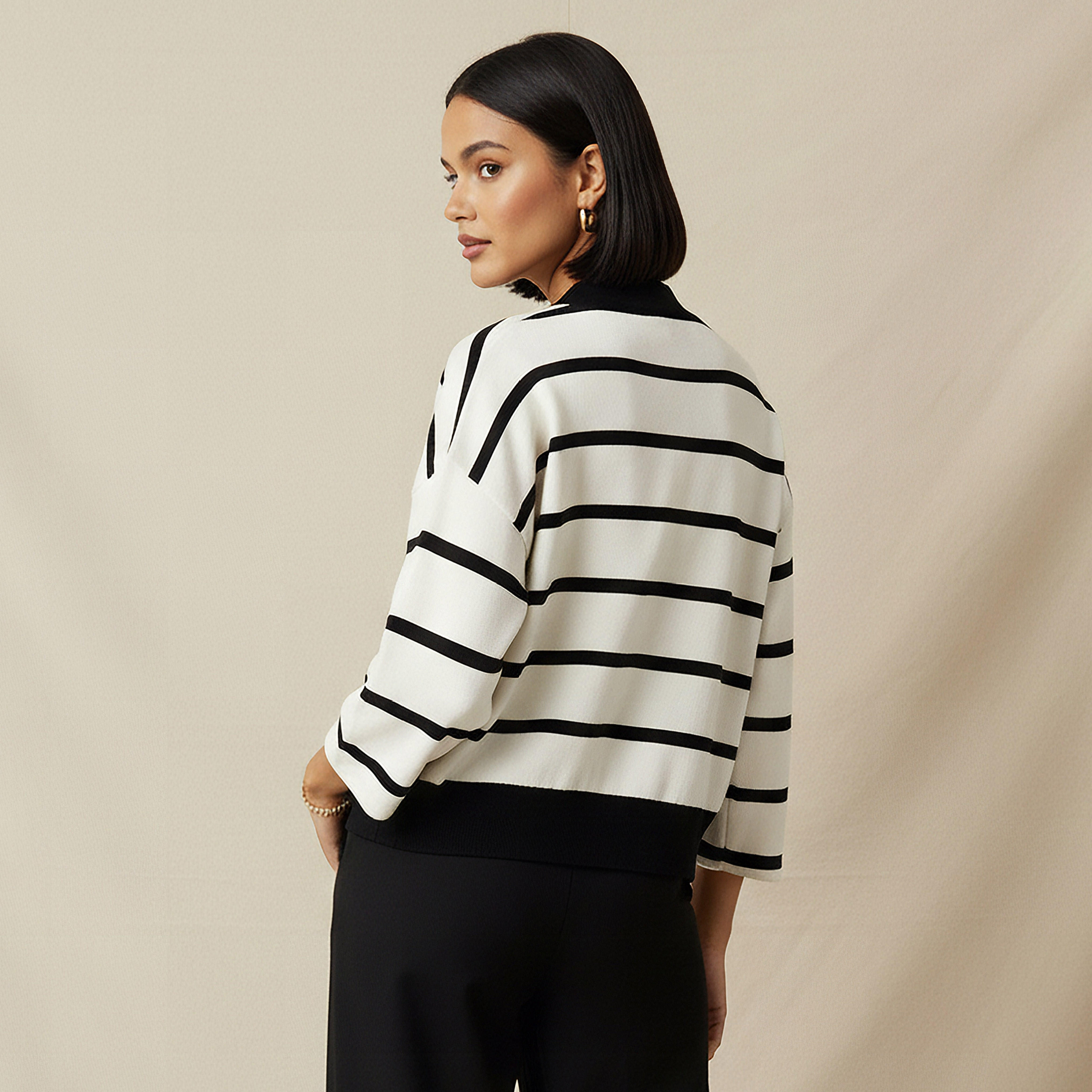 كارديجان واسع بياقة V مخطط-women-winterwear-cardigansandjumpers-cardigans-image-3