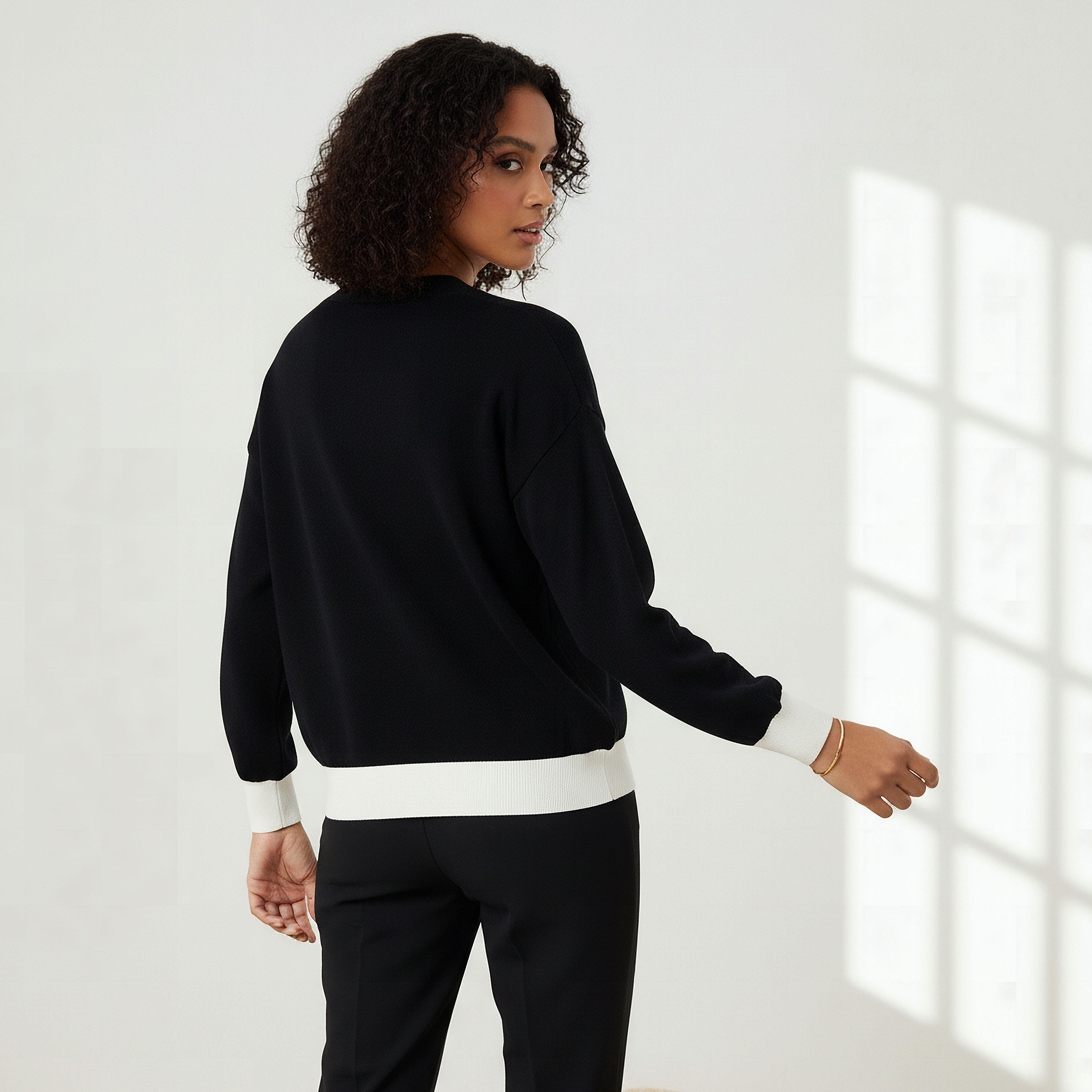 Snoopy Embroidered V-neck Cardigan-women-winterwear-cardigansandjumpers-cardigans-image-3